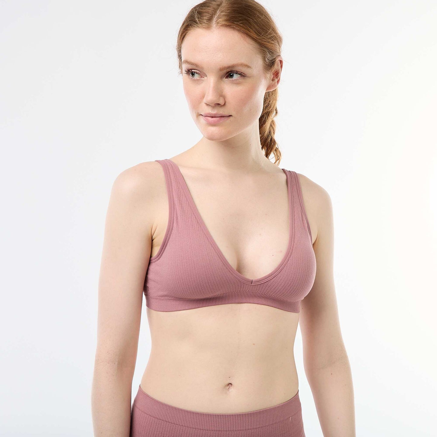 Lot de 2 brassières côtelées sans coutures ROSE