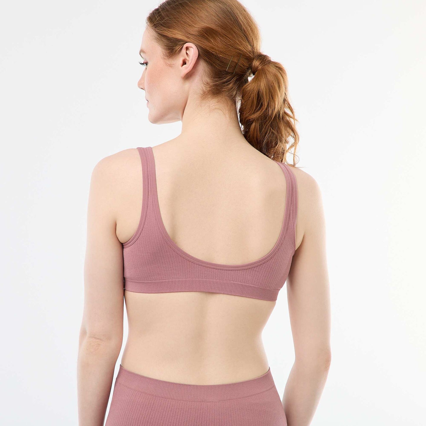 Lot de 2 brassières côtelées sans coutures ROSE