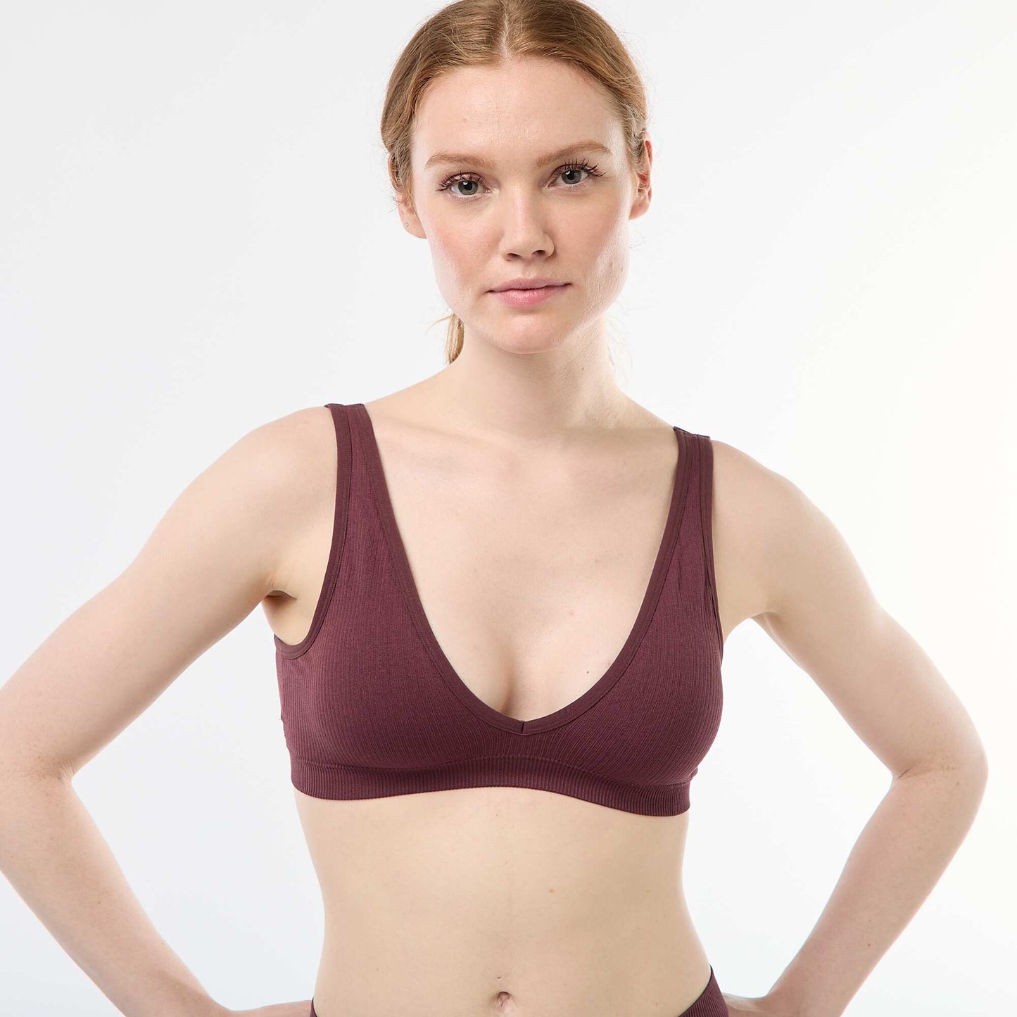 Lot de 2 brassières côtelées sans coutures ROSE