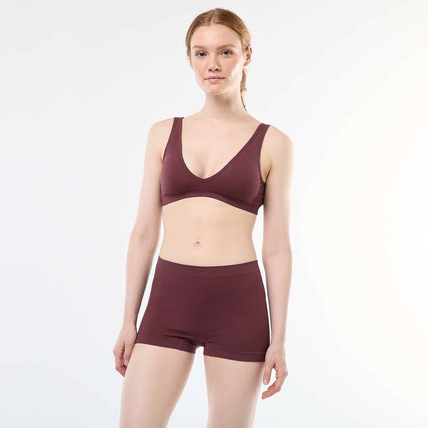 Lot de 2 brassières côtelées sans coutures ROSE