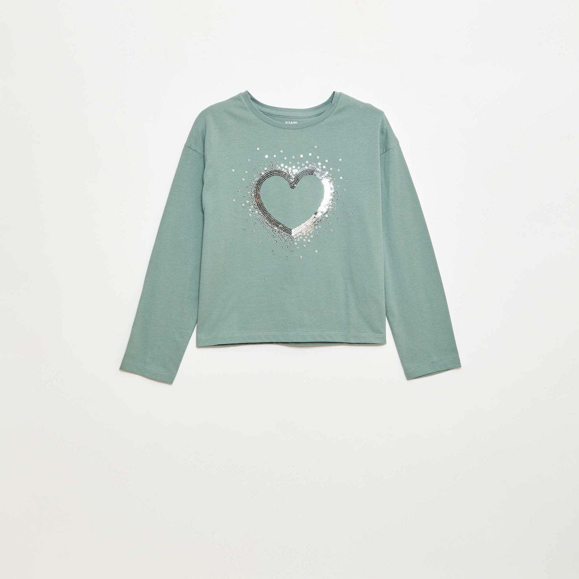 T-shirt manches longues avec sequins BLEU