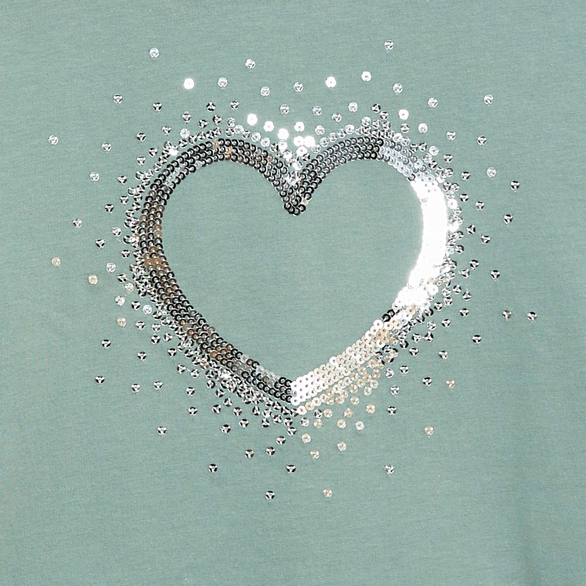 T-shirt manches longues avec sequins BLEU