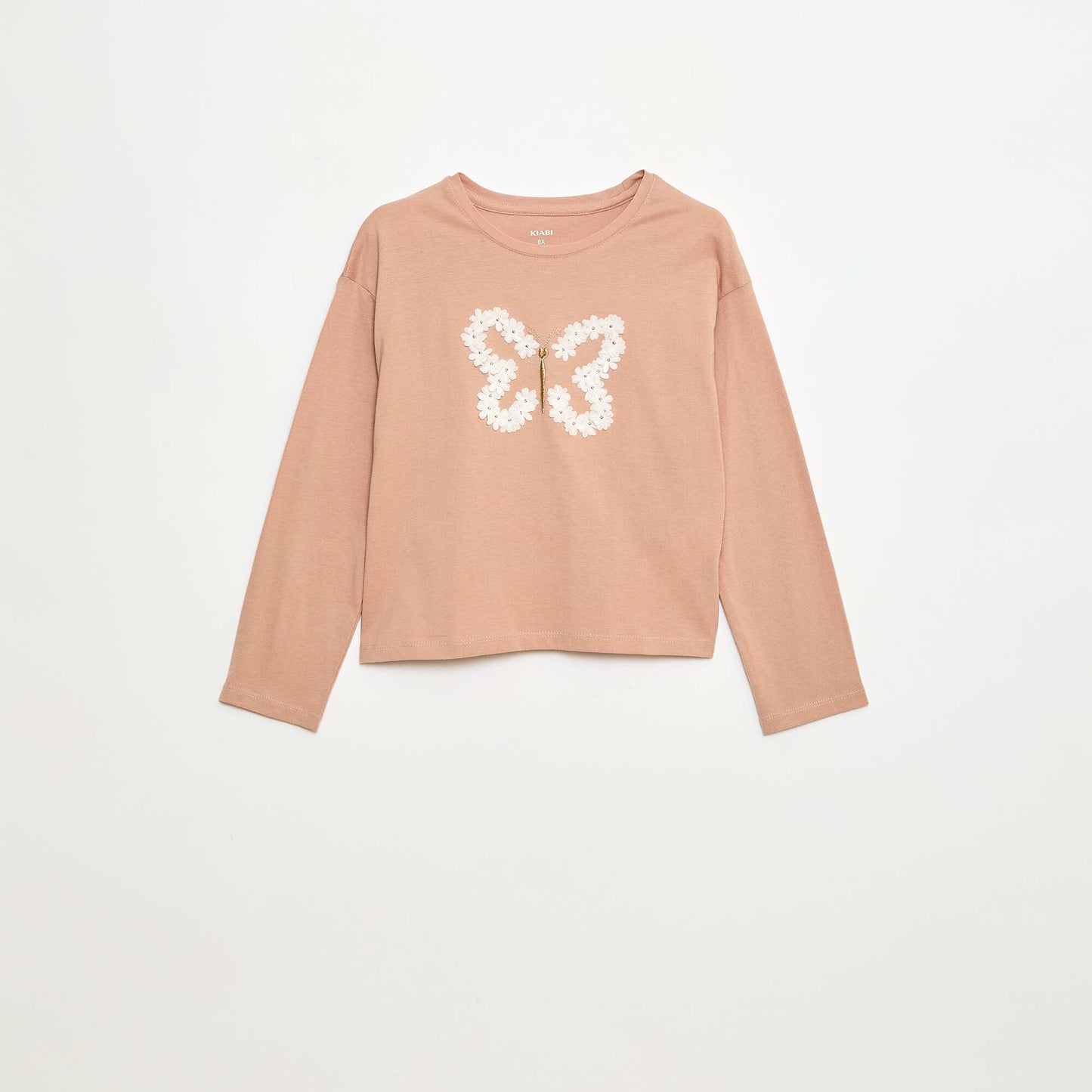 T-shirt manches longues avec sequins ROSE