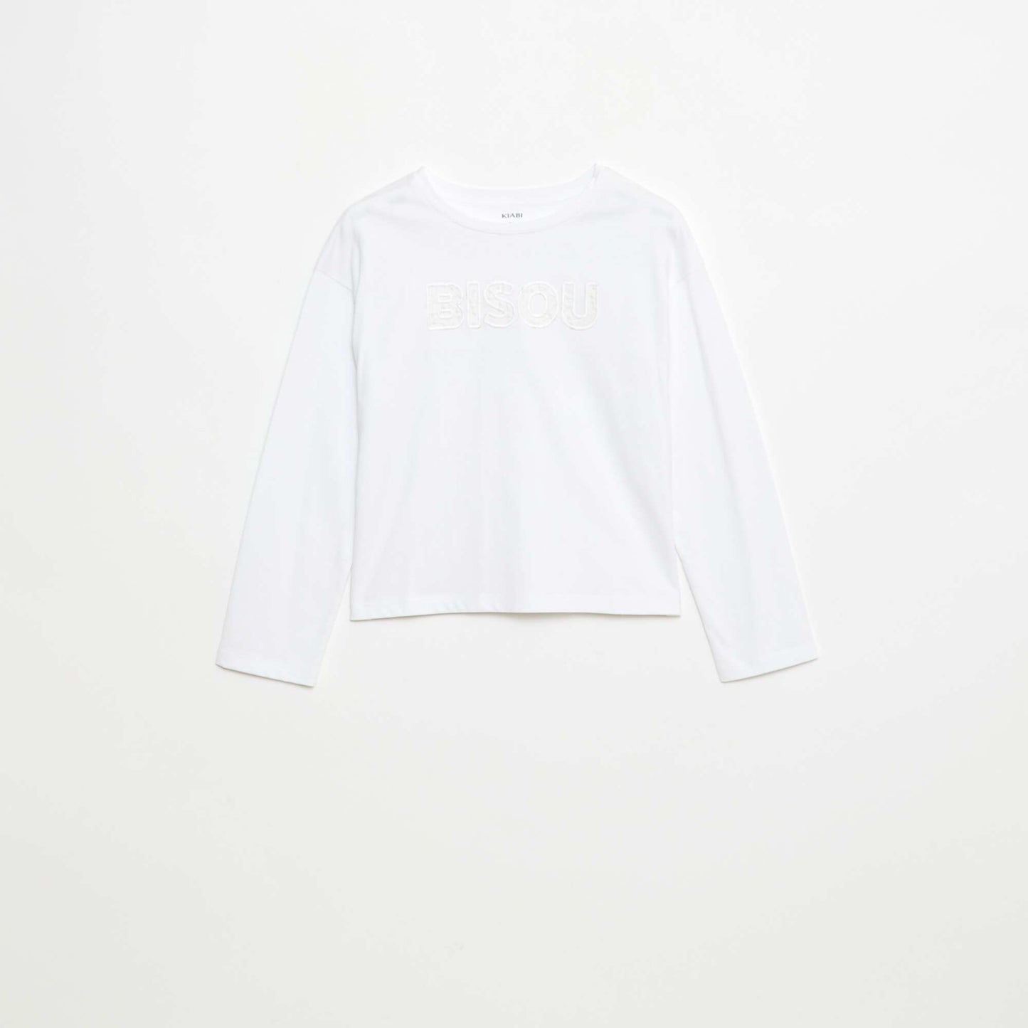 T-shirt manches longues avec sequins BLANC