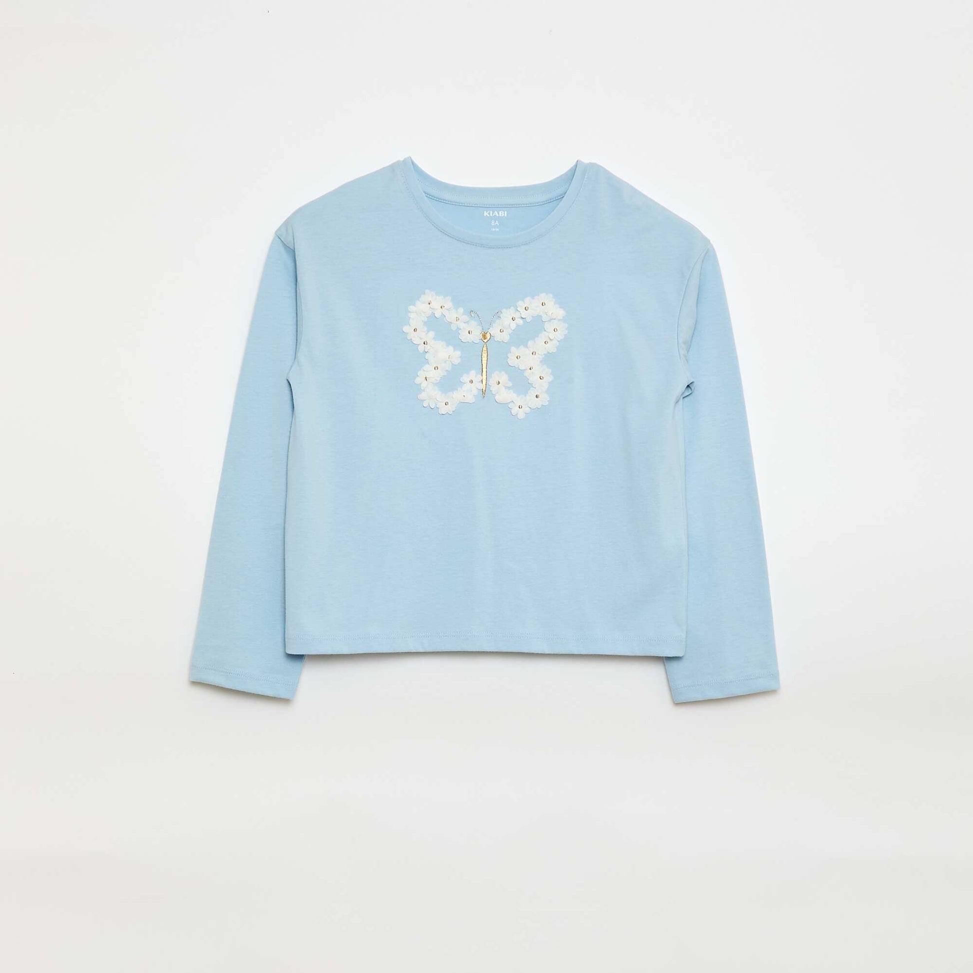 T-shirt manches longues avec sequins BLEU