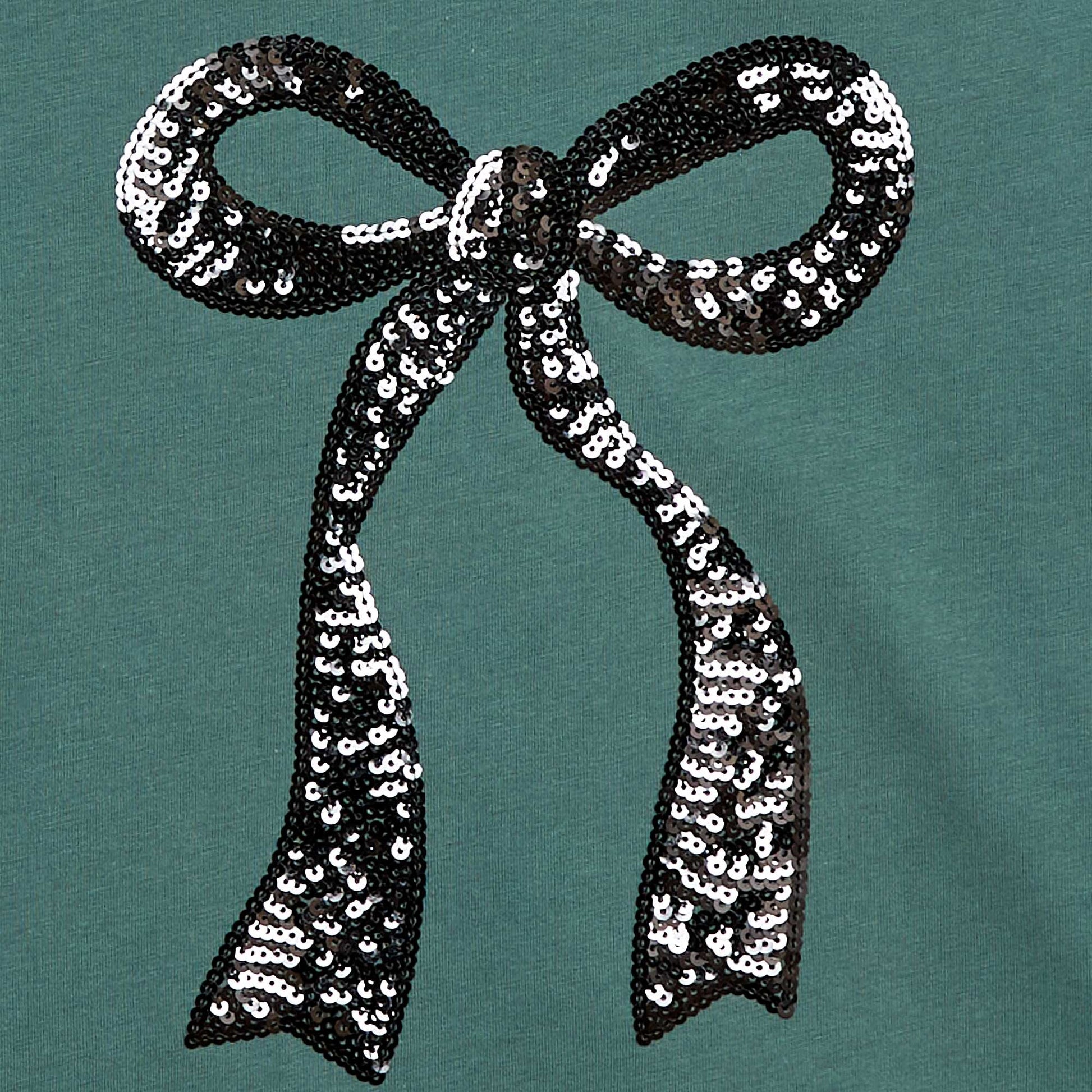 T-shirt manches longues avec sequins VERT