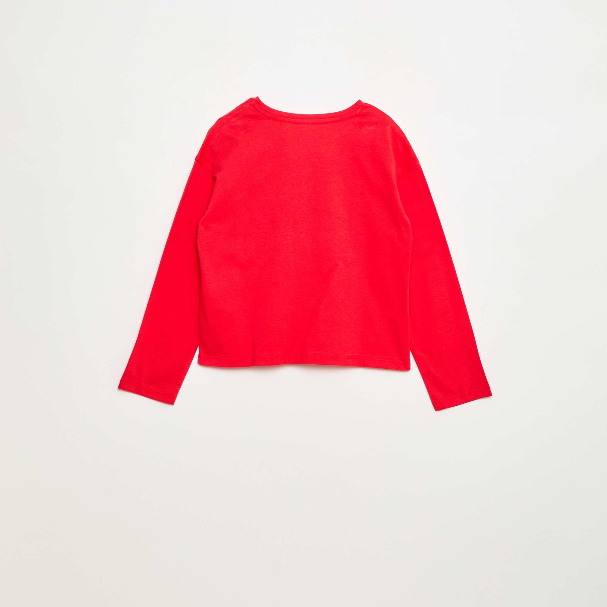 T-shirt manches longues avec sequins ROUGE