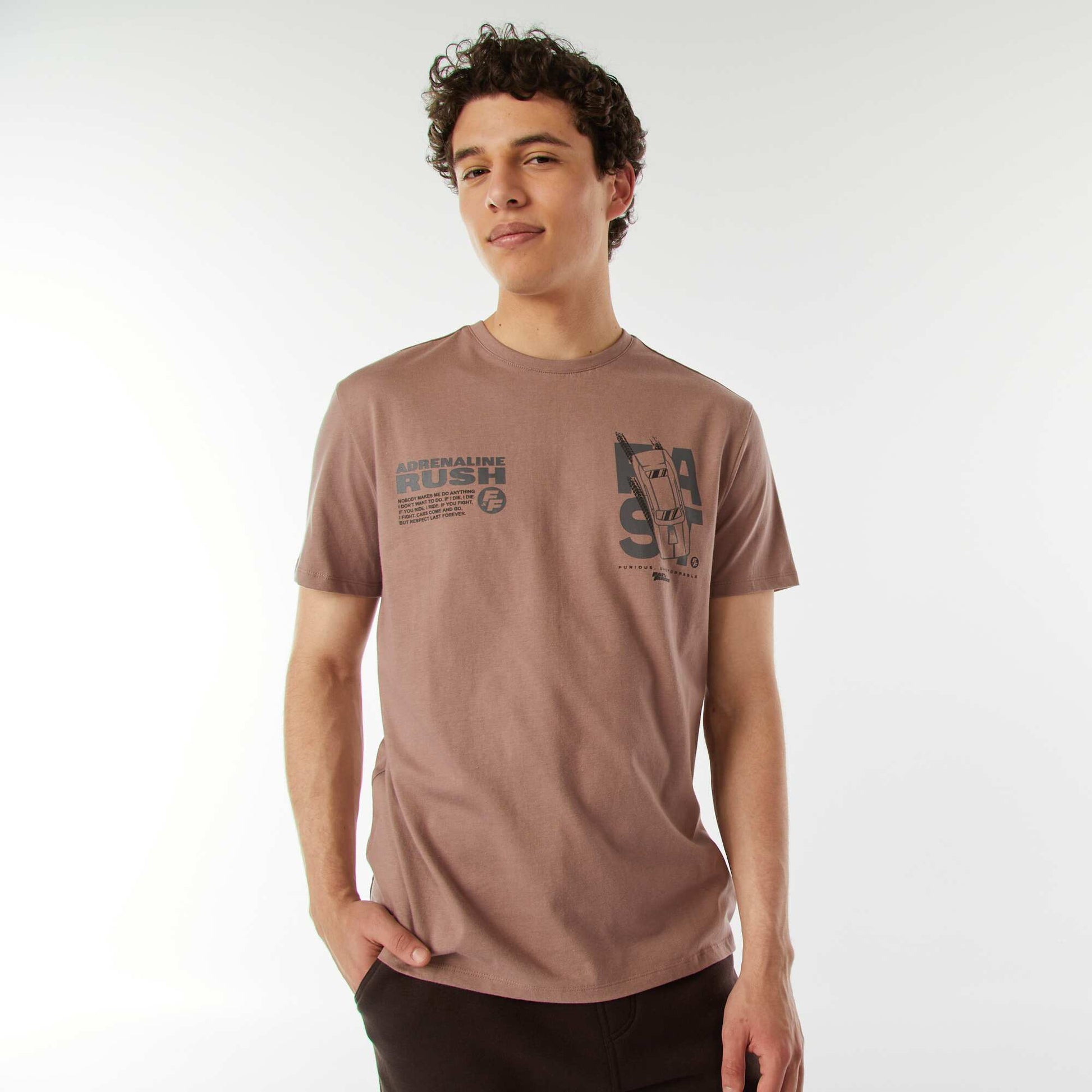 T-shirt 'Fast & Furious' manches courtes ROSE