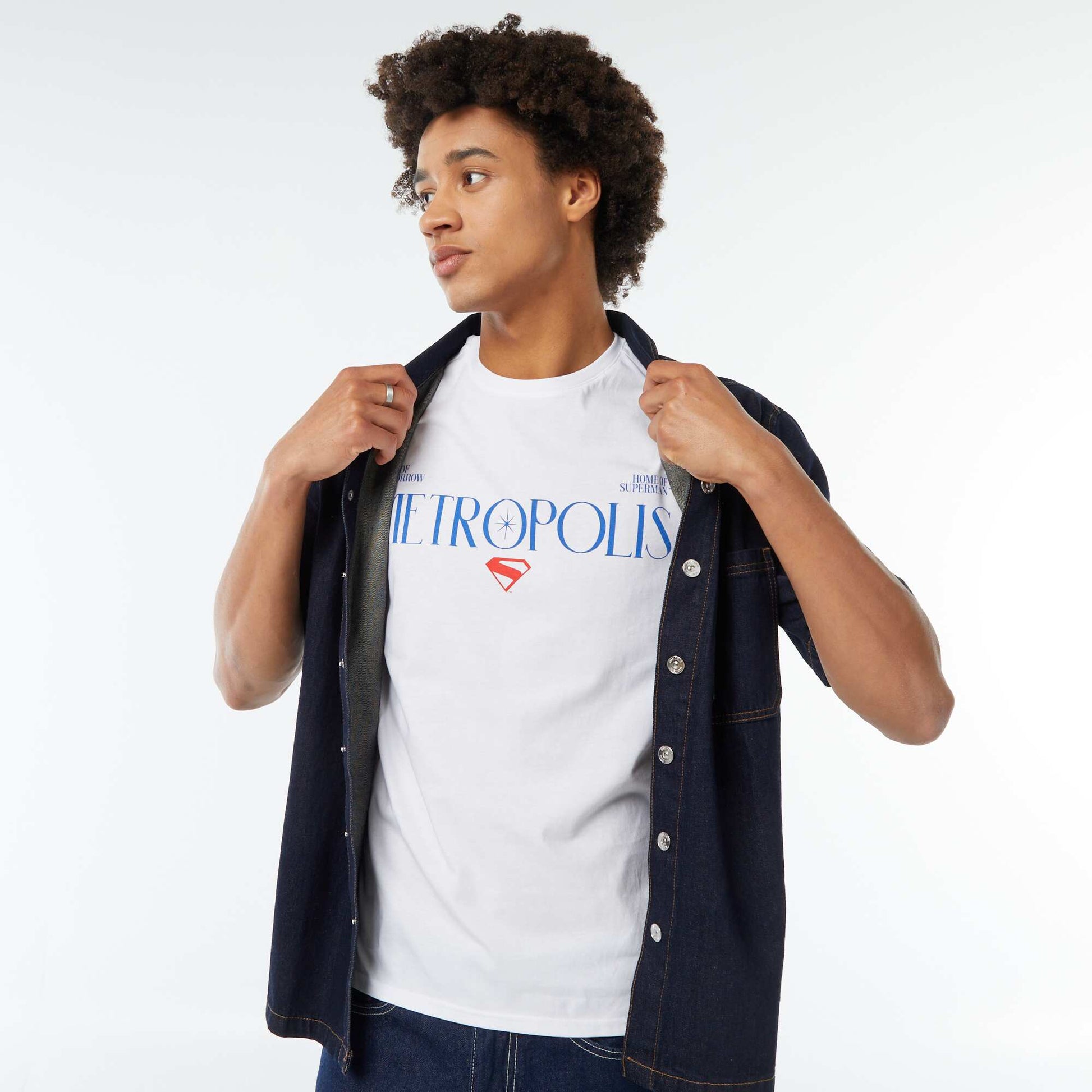 T-shirt imprimé 'Super-man' BLANC