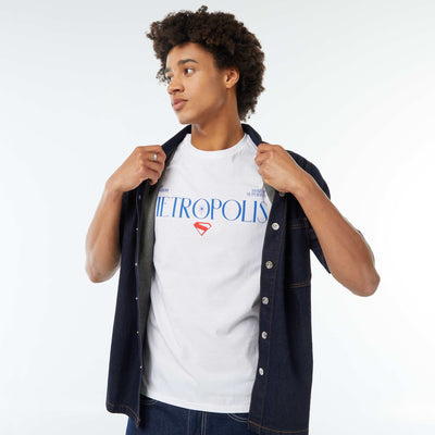 T-shirt imprimé 'Super-man' BLANC