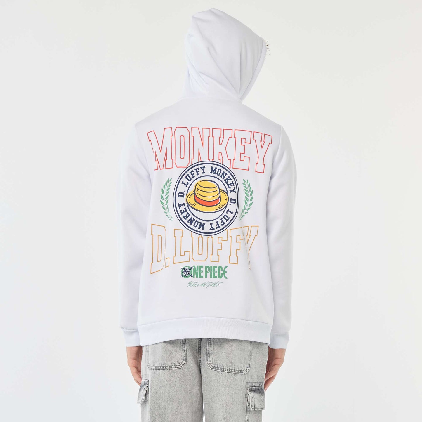 Sweat à capuche 'One piece' BLANC