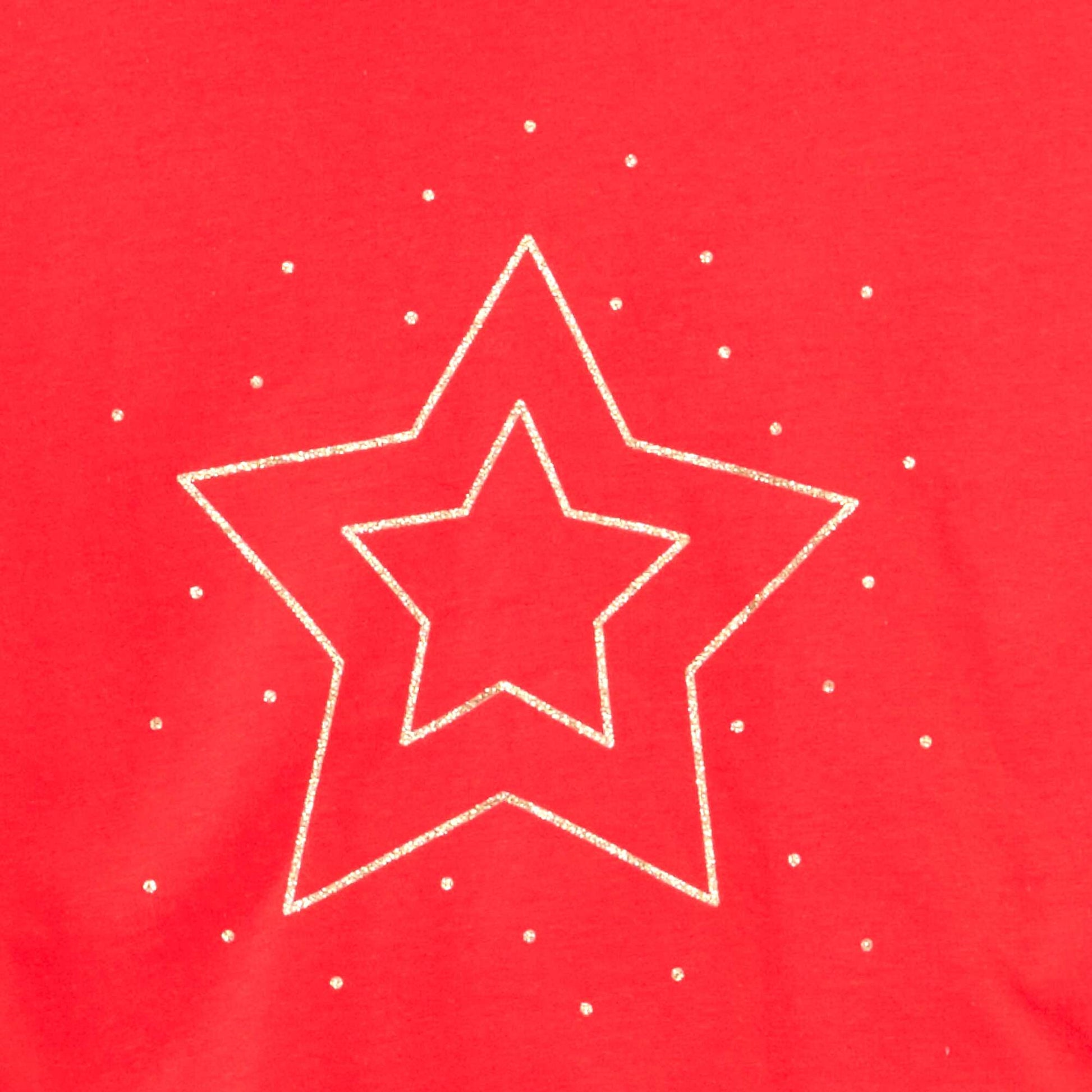 T-shirt imprimé manches longues ROUGE