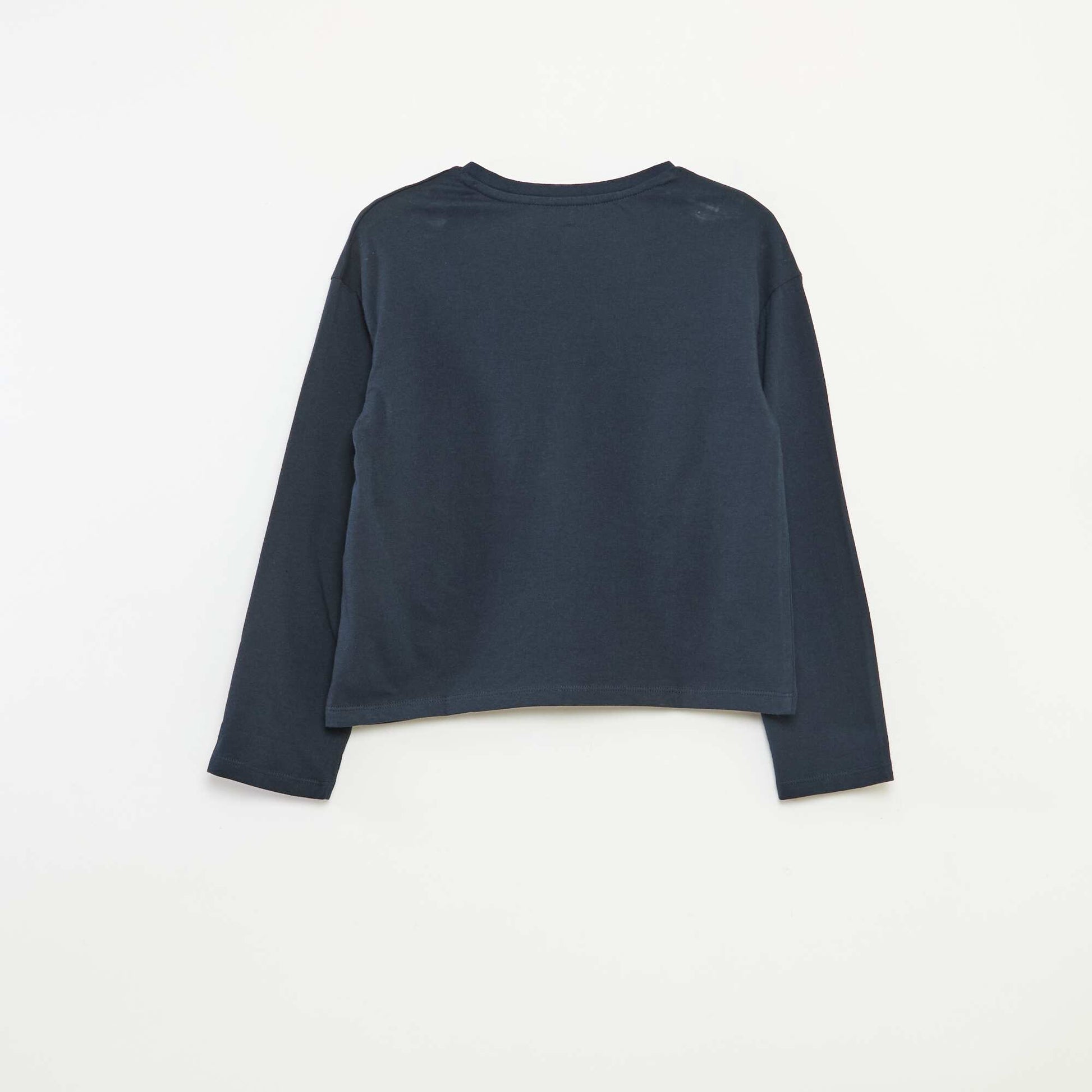 T-shirt imprimé manches longues BLEU