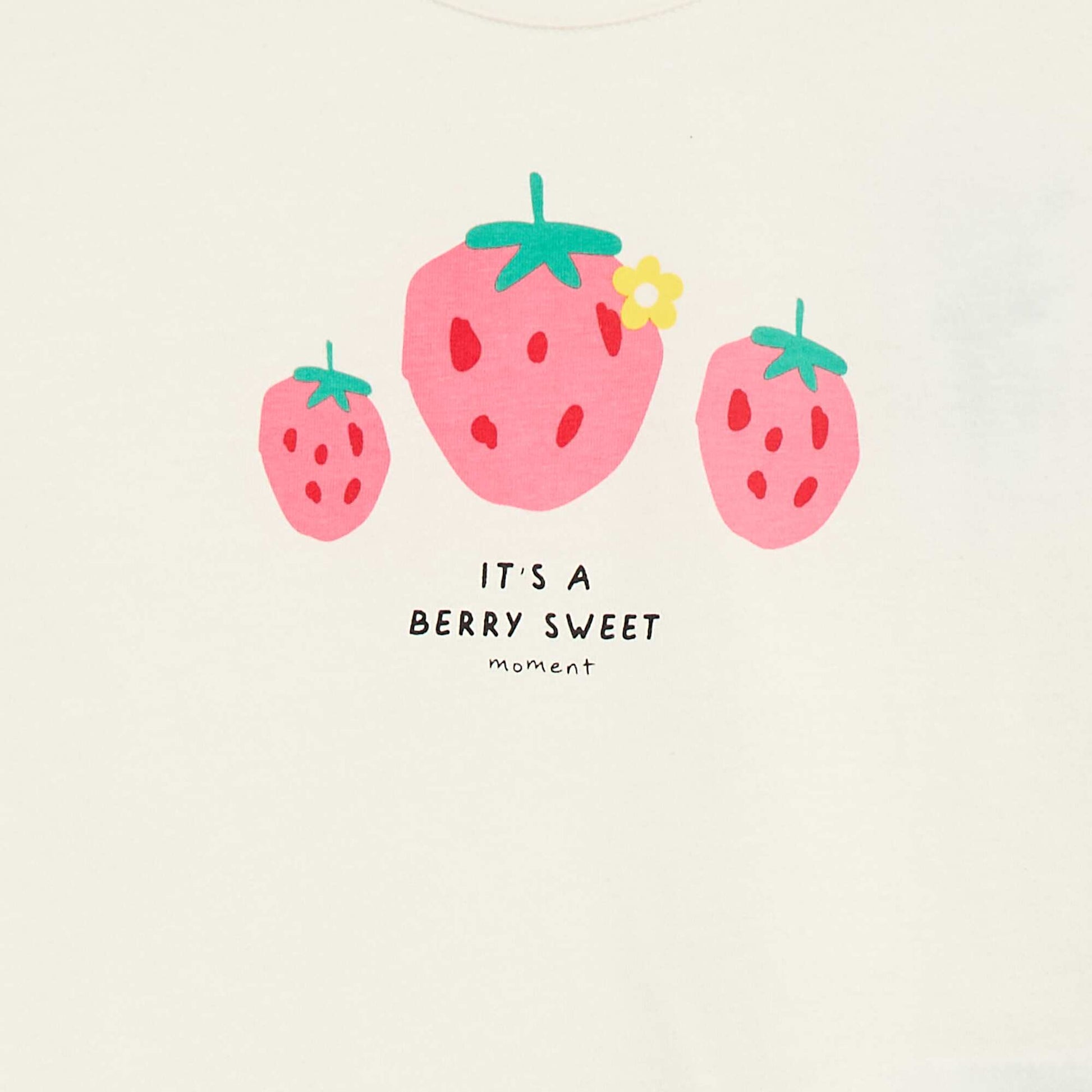 T-shirt imprimé manches longues BLANC