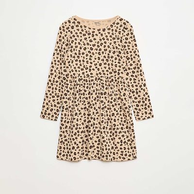 Robe en coton à motif BEIGE