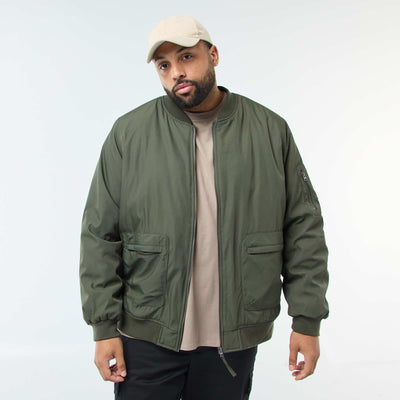 Blouson style aviateur effet satiné KAKI