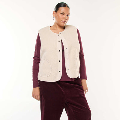 Veste sans manches effet moutonné BEIGE