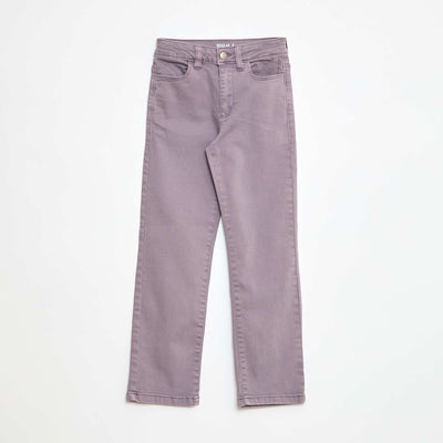 Pantalon en twill avec ouverture pressionnée - VIOLET