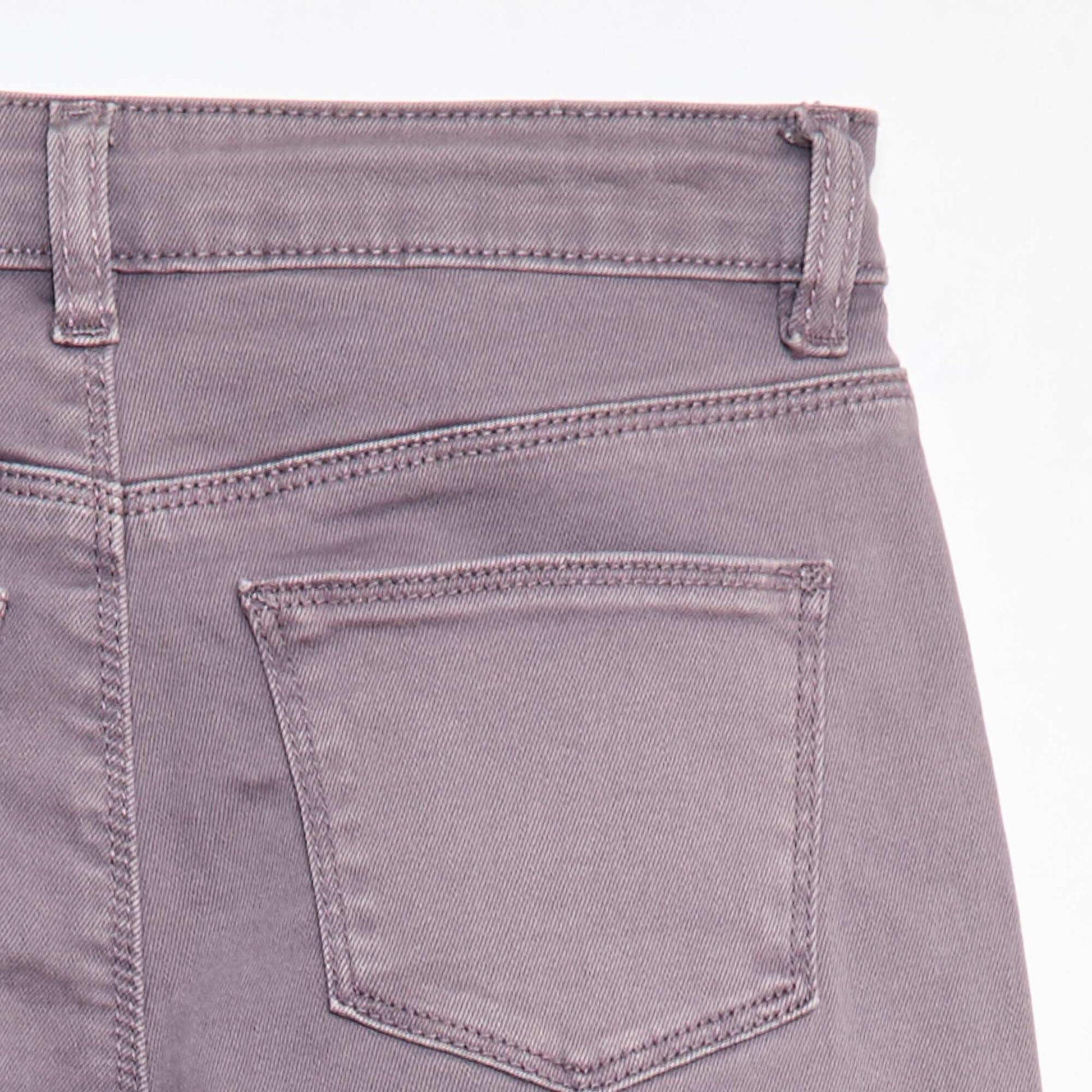 Pantalon en twill avec ouverture pressionnée - Coupe + confortable VIOLET