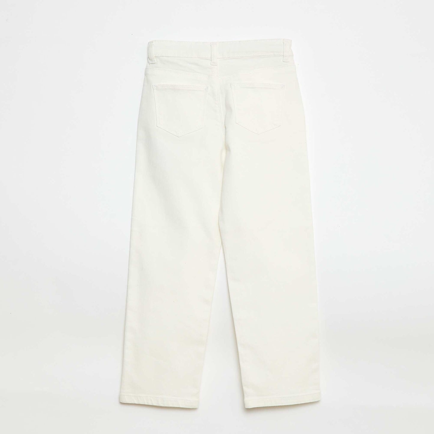 Pantalon en twill avec ouverture pressionnée - Coupe + confortable BLANC