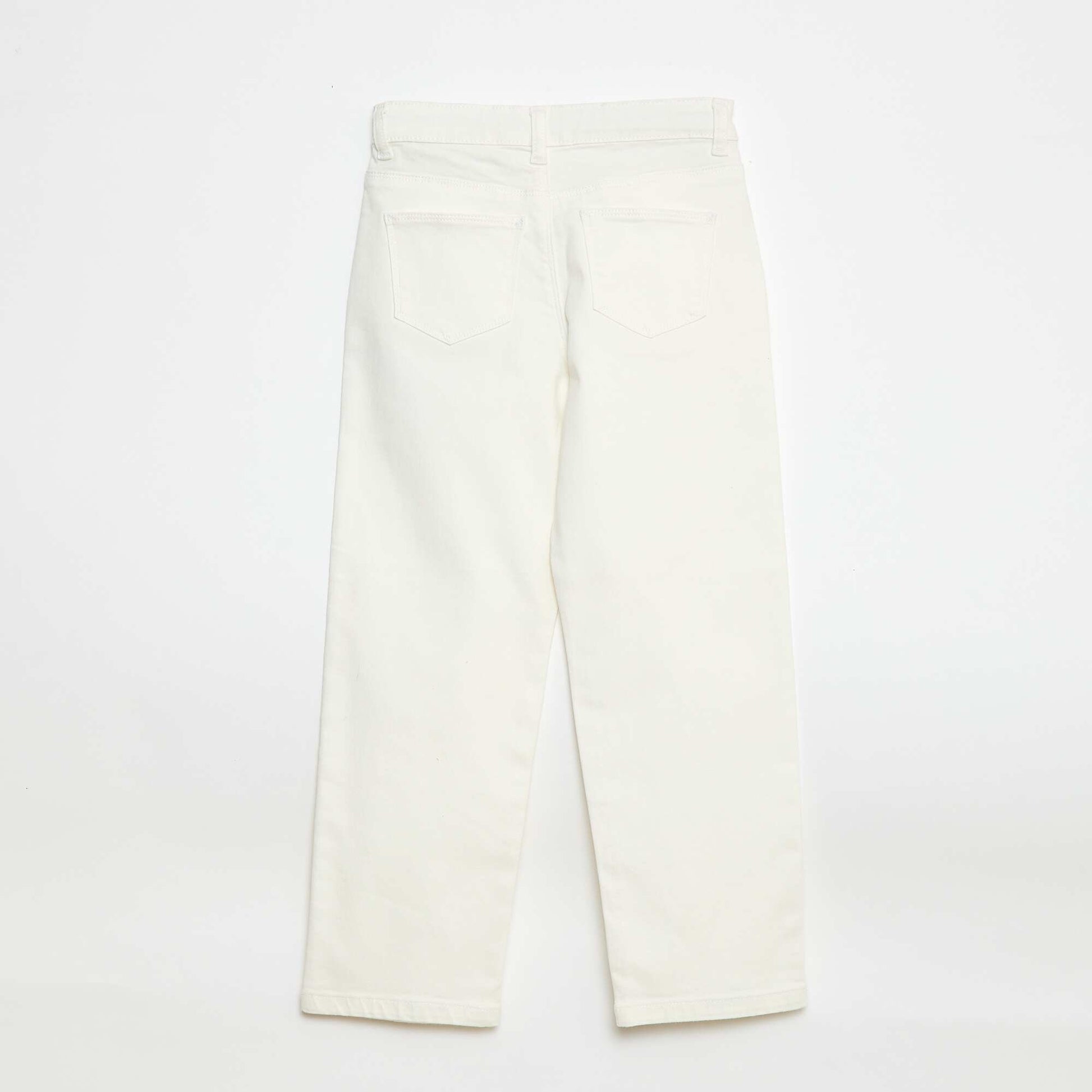 Pantalon en twill avec ouverture pressionnée - Coupe + confortable BLANC