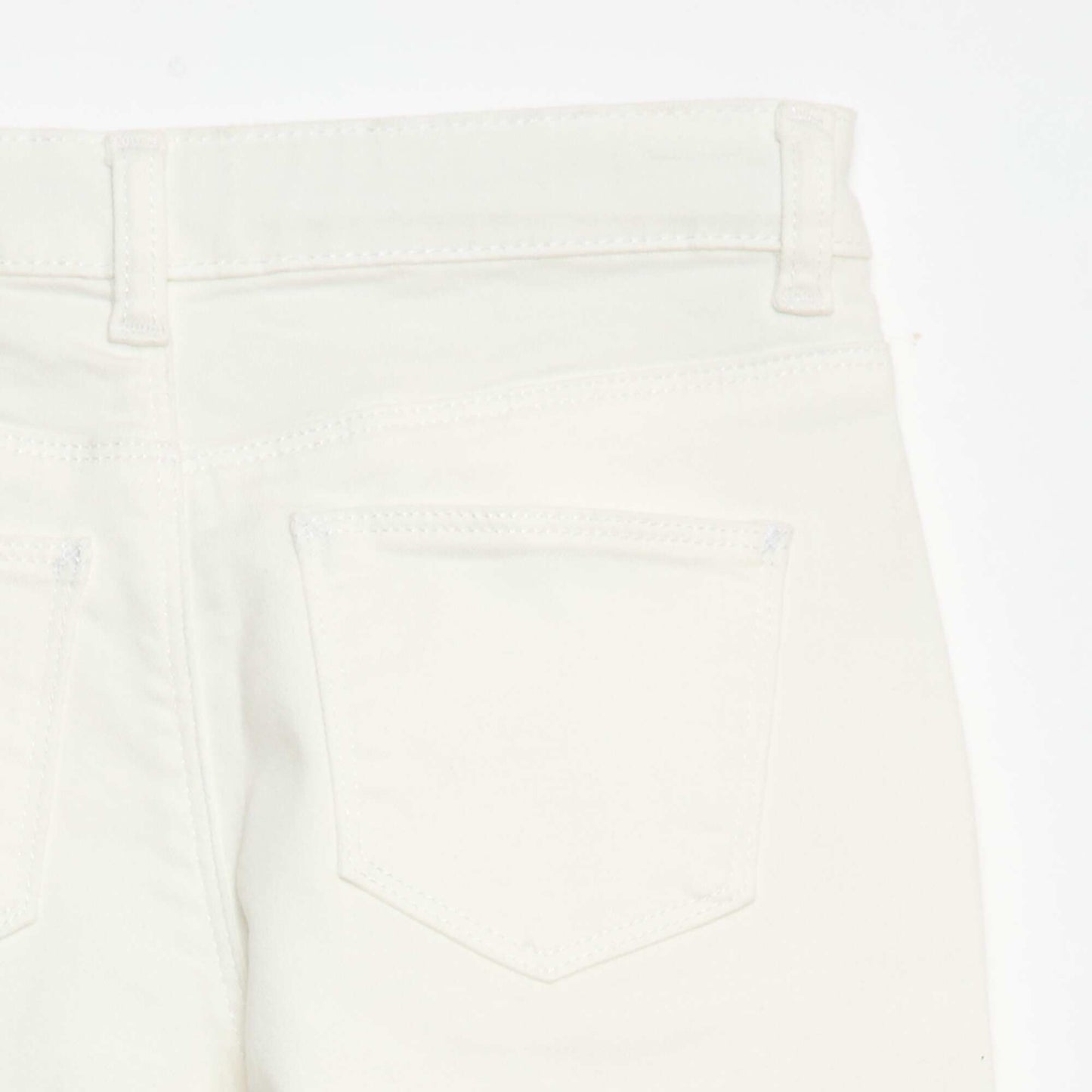 Pantalon en twill avec ouverture pressionnée - Coupe + confortable BLANC