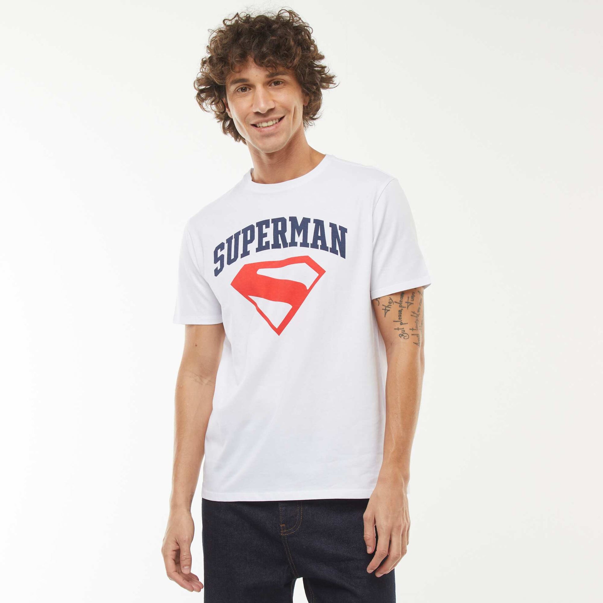 T-shirt 'Superman' 'DC Comics' manches courtes BLANC