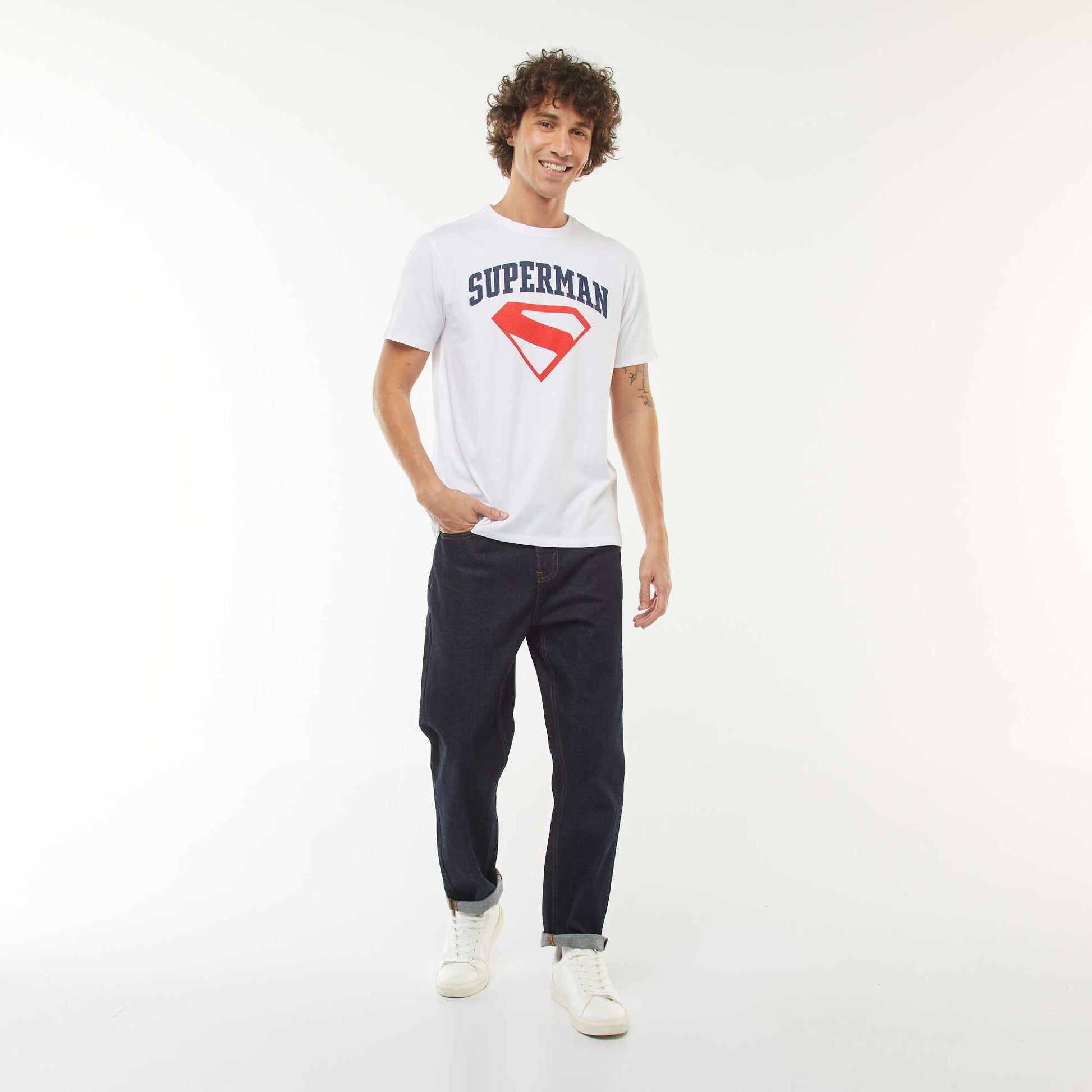 T-shirt 'Superman' 'DC Comics' manches courtes BLANC