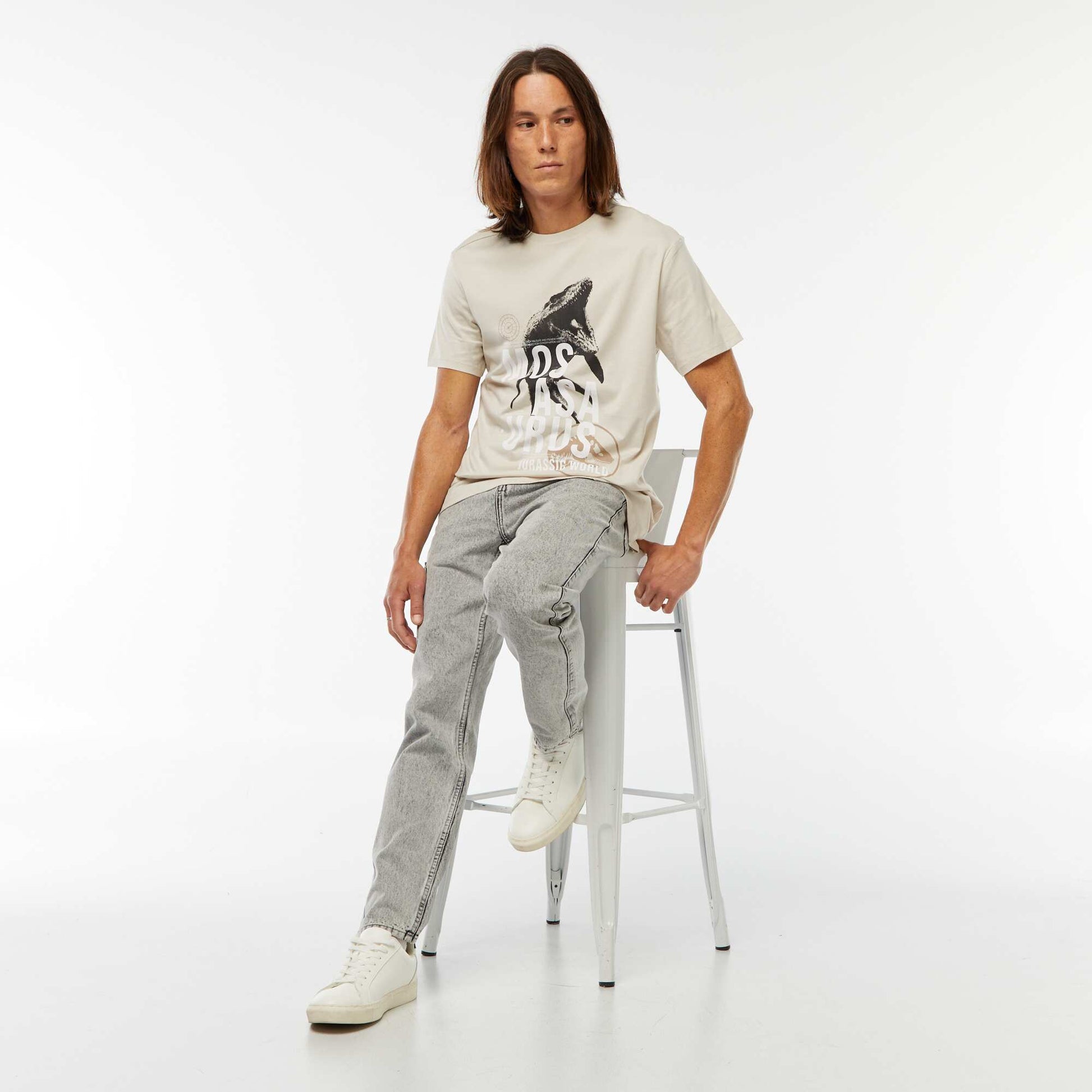 T-shirt 'Jurassic World' manches courtes GRIS
