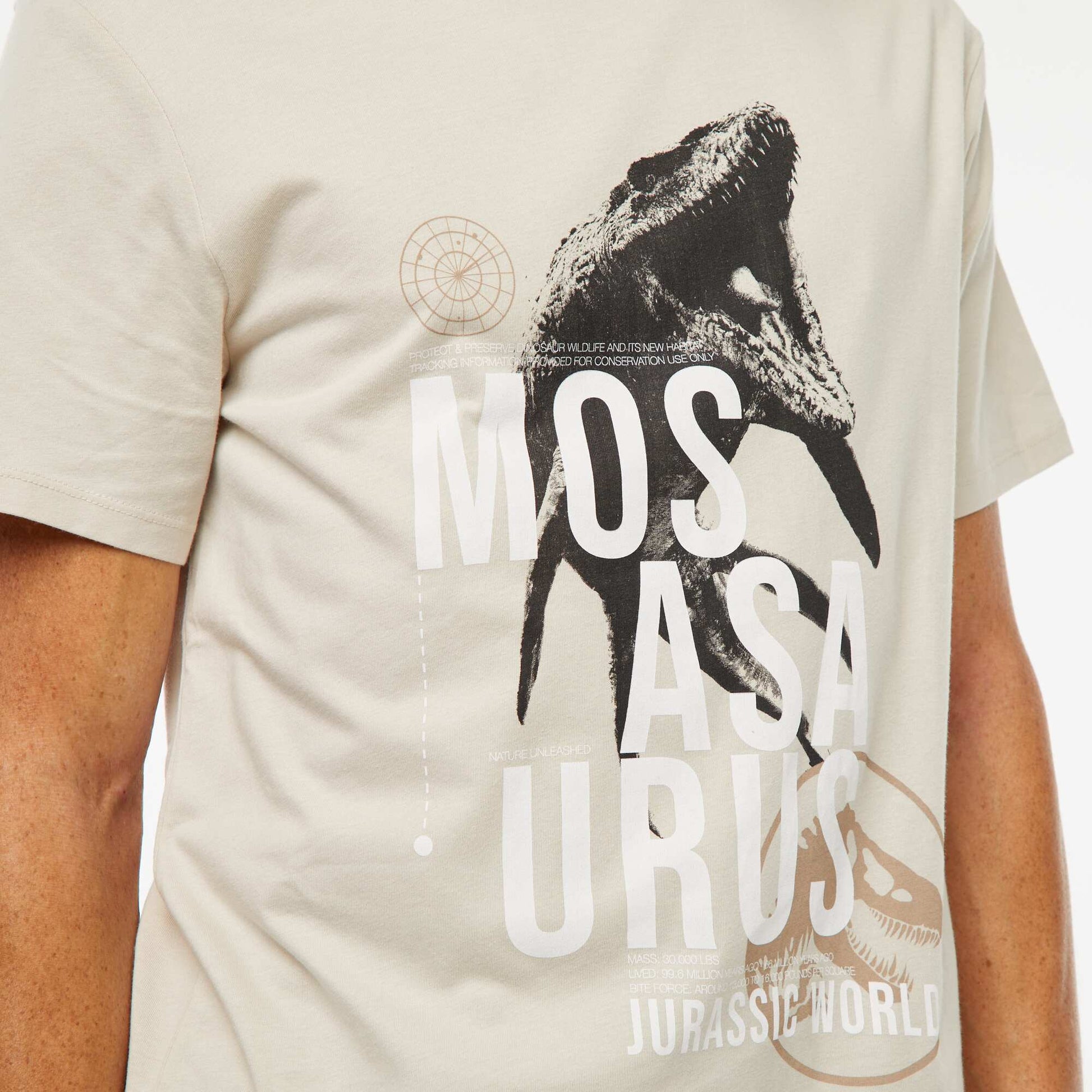T-shirt 'Jurassic World' manches courtes GRIS