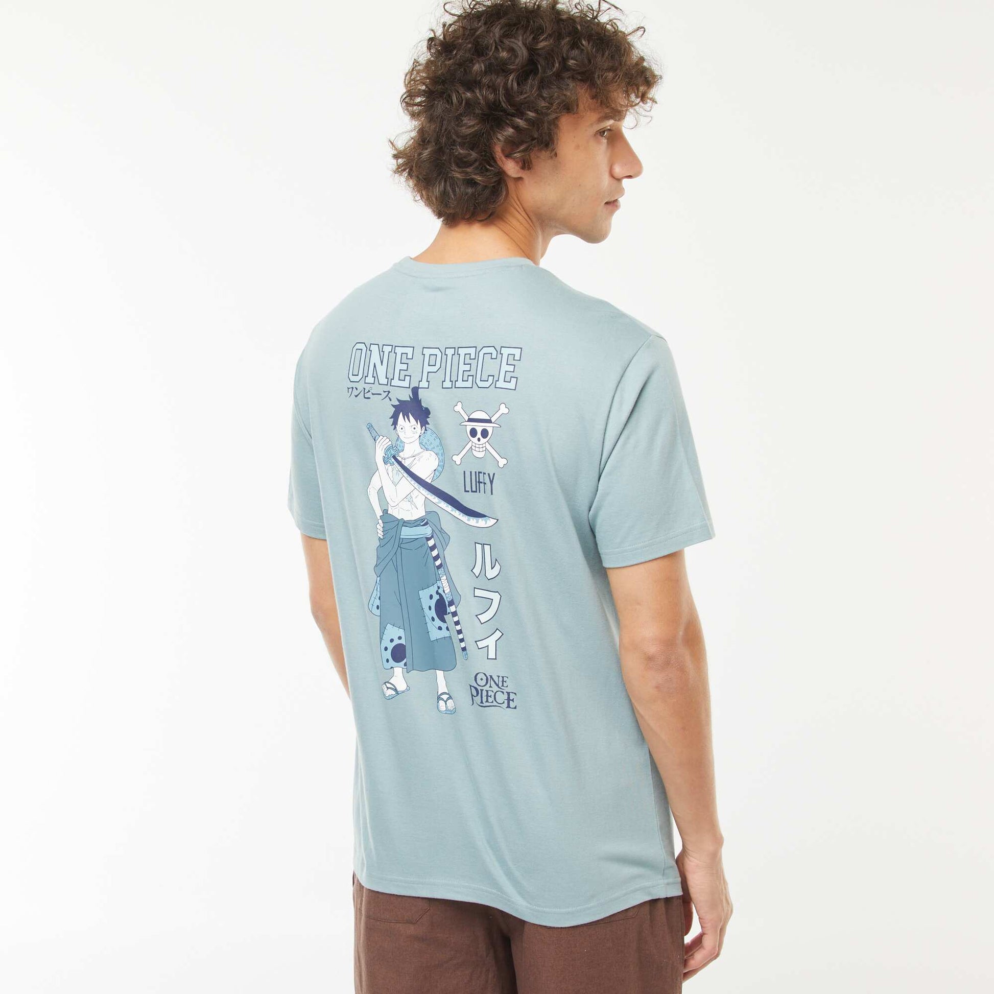 T-shirt 'One Piece' manches courtes BLEU