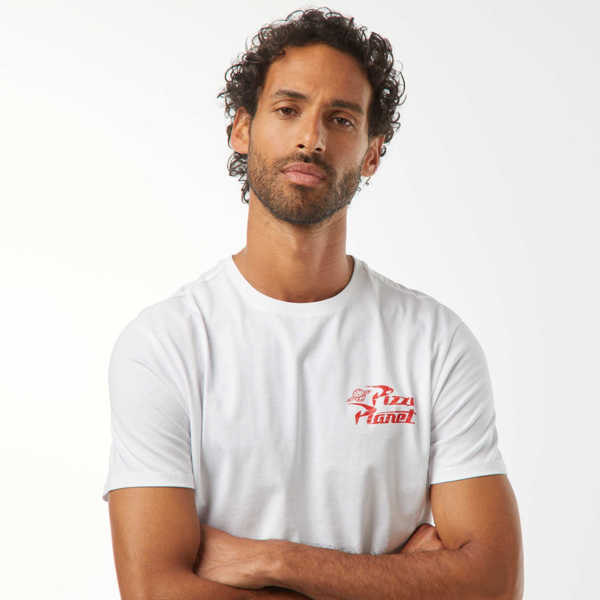 T-shirt 'Toy Story' 'Pizza Planet' manches courtes BLANC