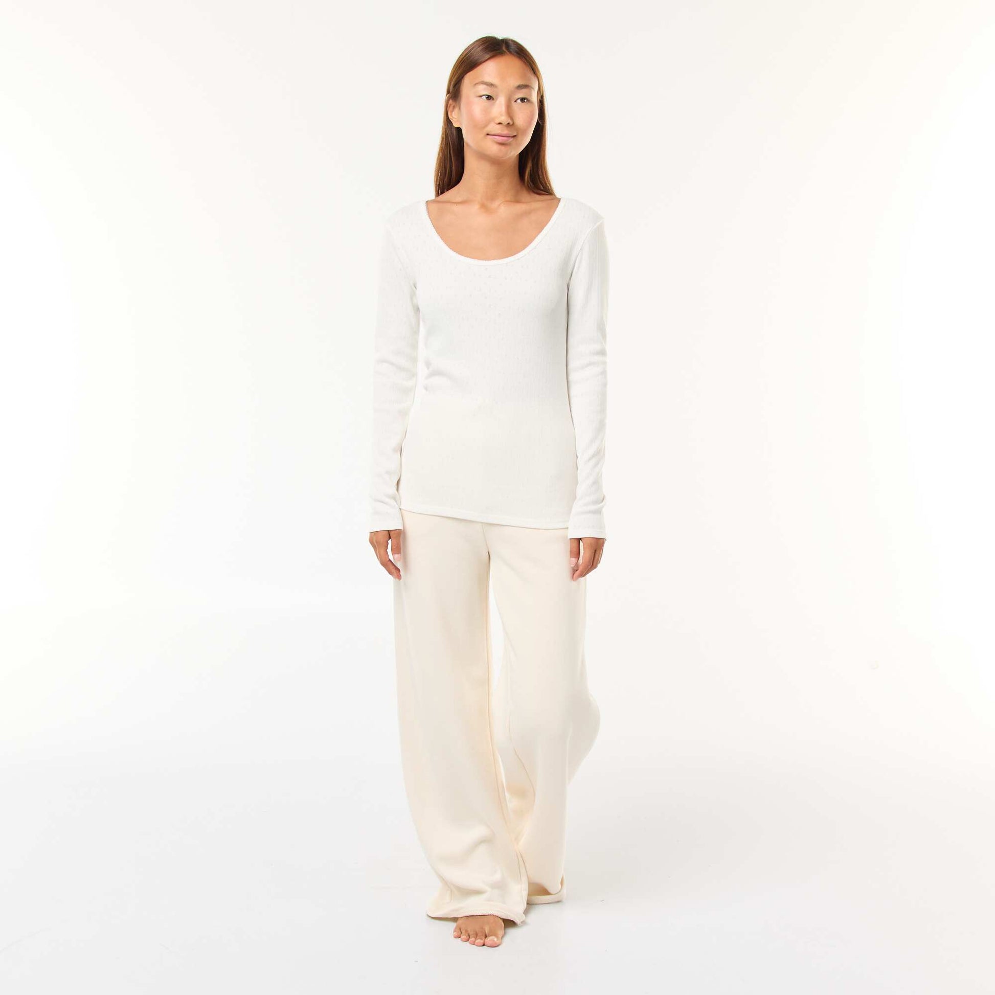 Tee-shirt manches longues thermorégulateur BLANC