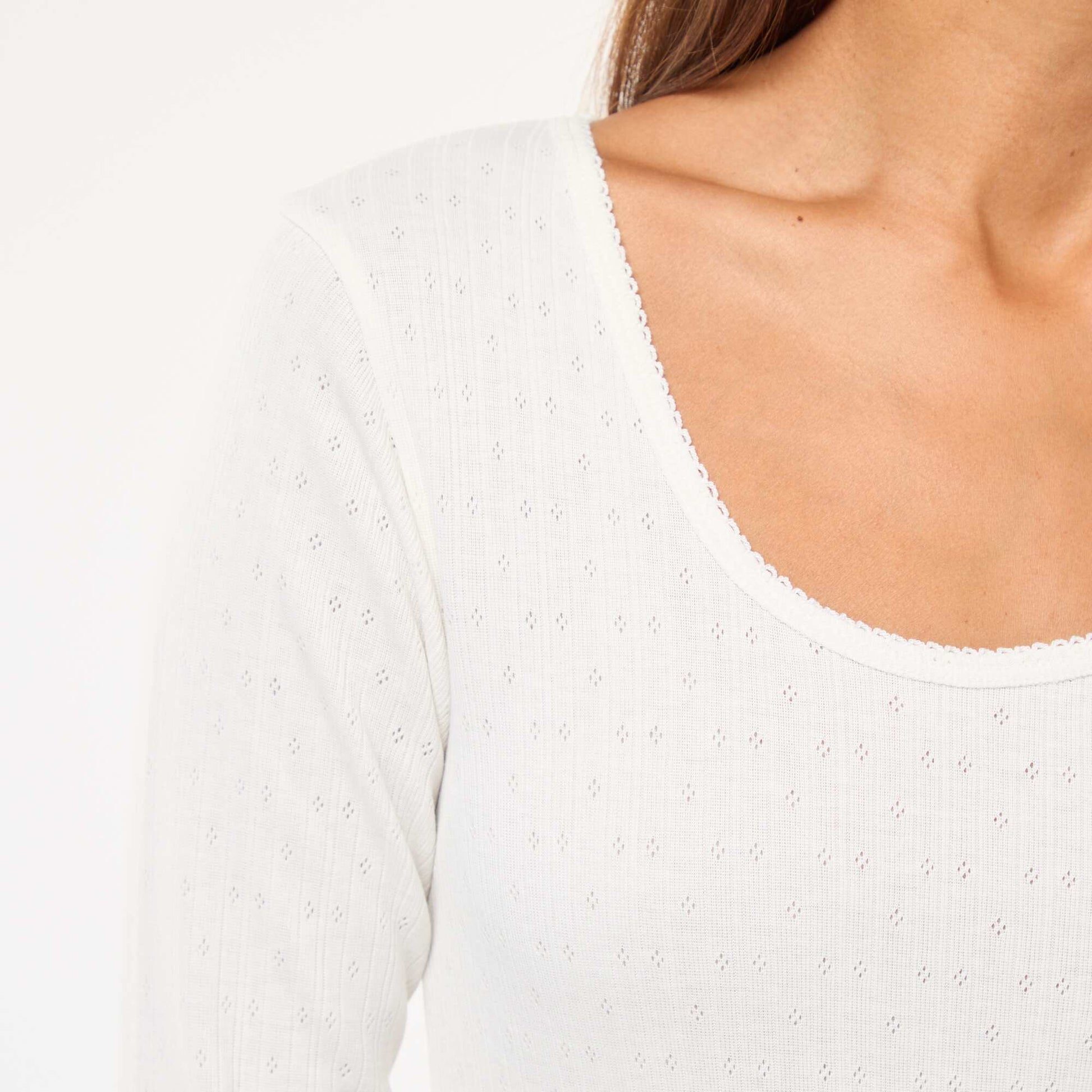 Tee-shirt manches longues thermorégulateur BLANC