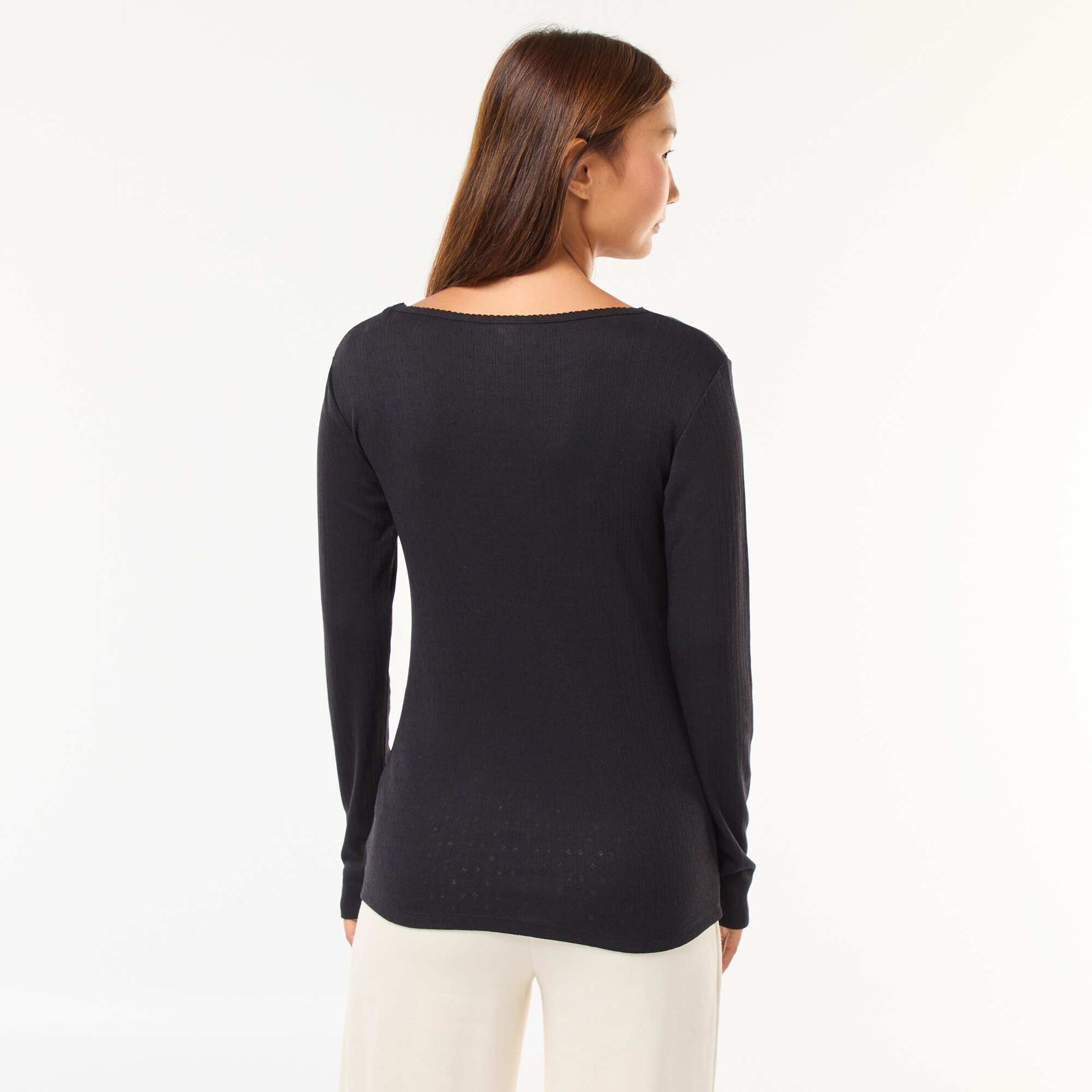 Tee-shirt manches longues thermorégulateur NOIR