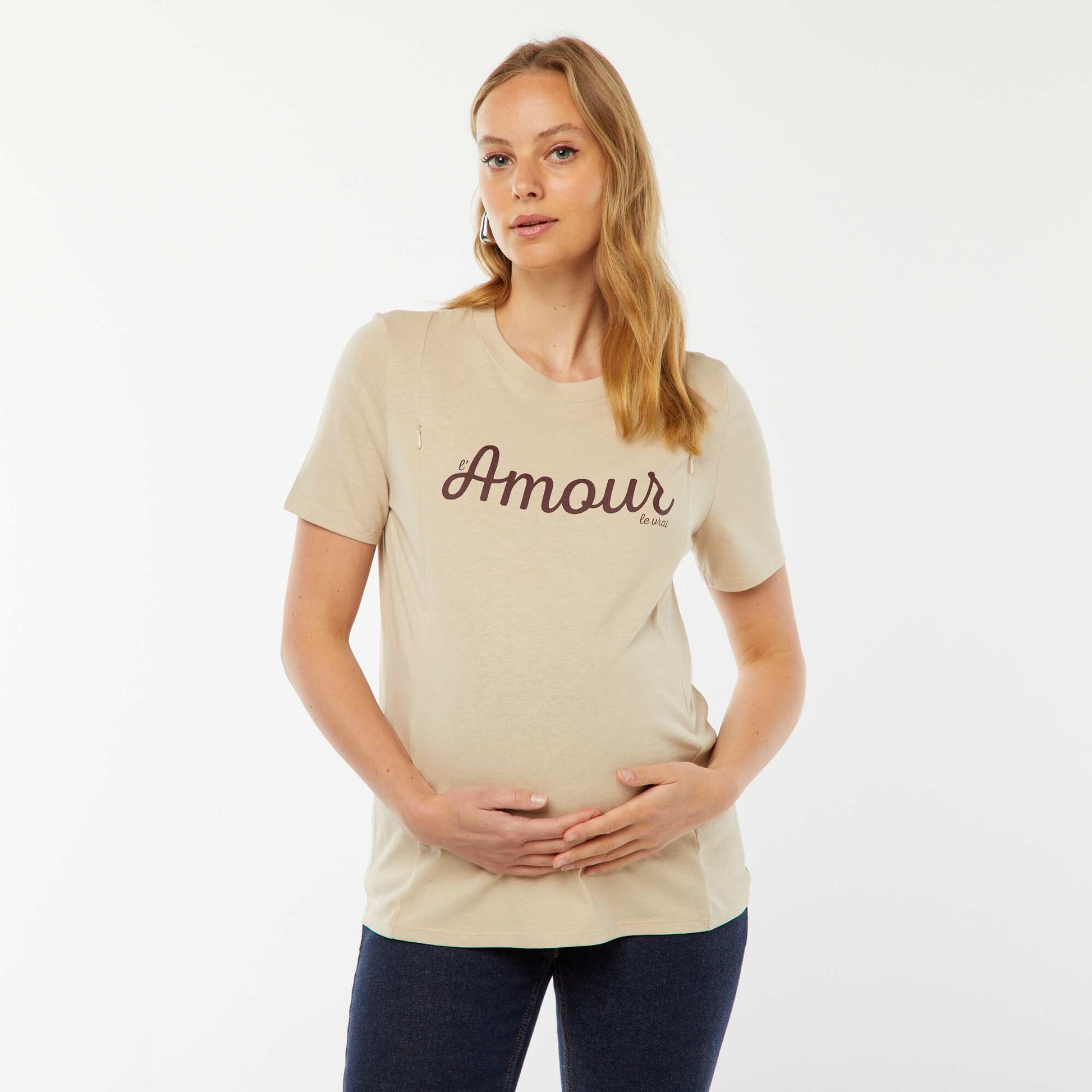 T-shirt d'allaitement BEIGE