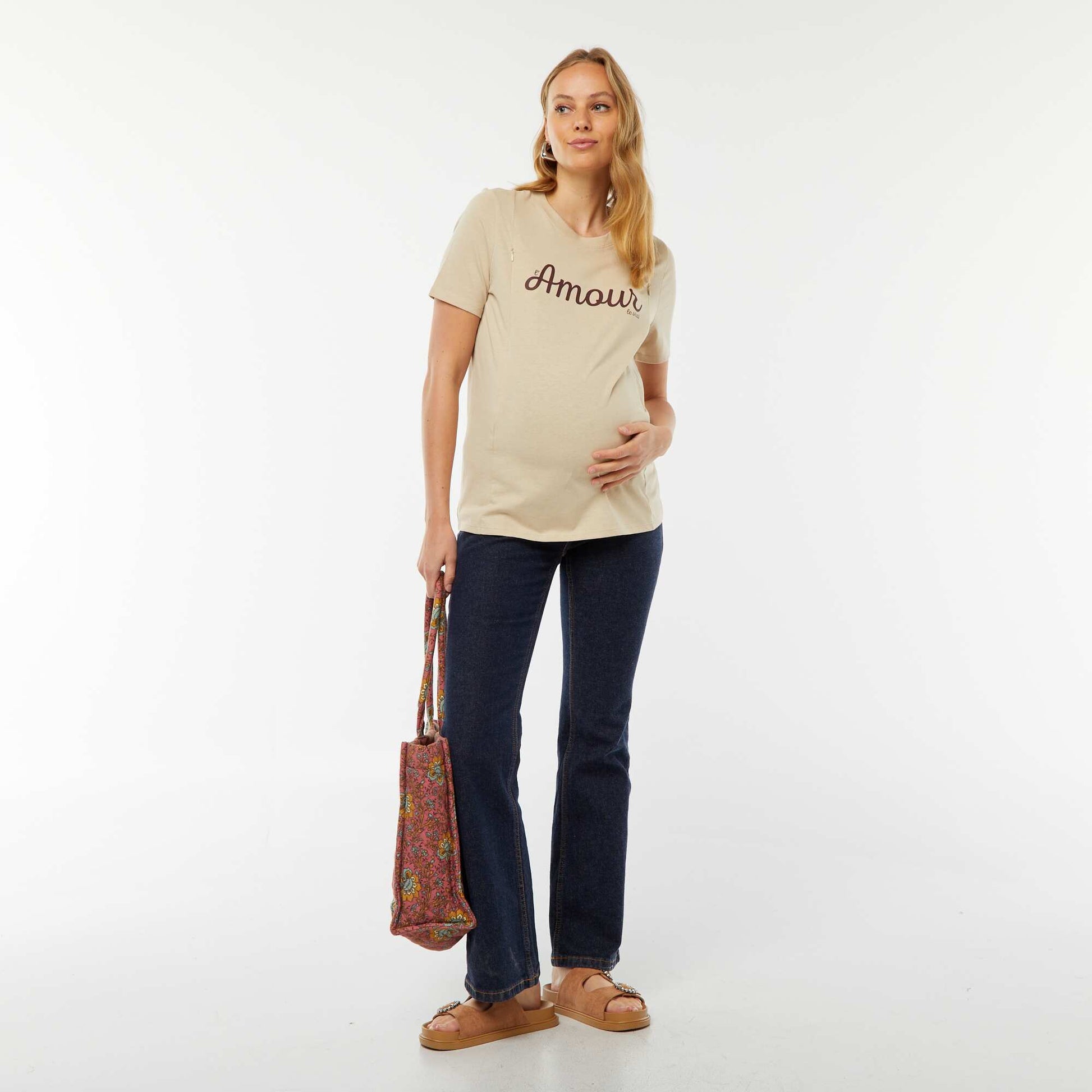 T-shirt d'allaitement BEIGE