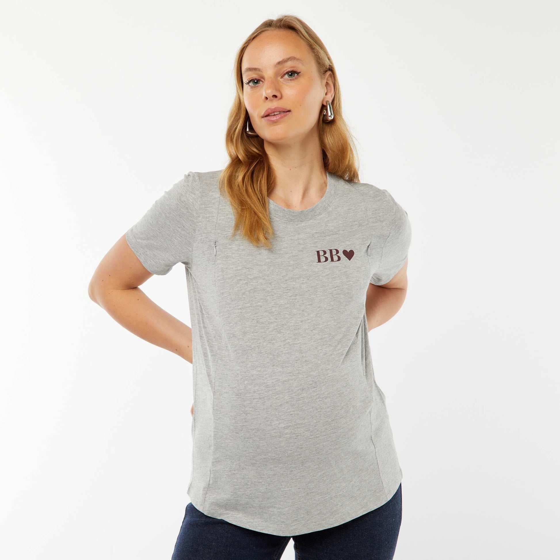 T-shirt d'allaitement GRIS
