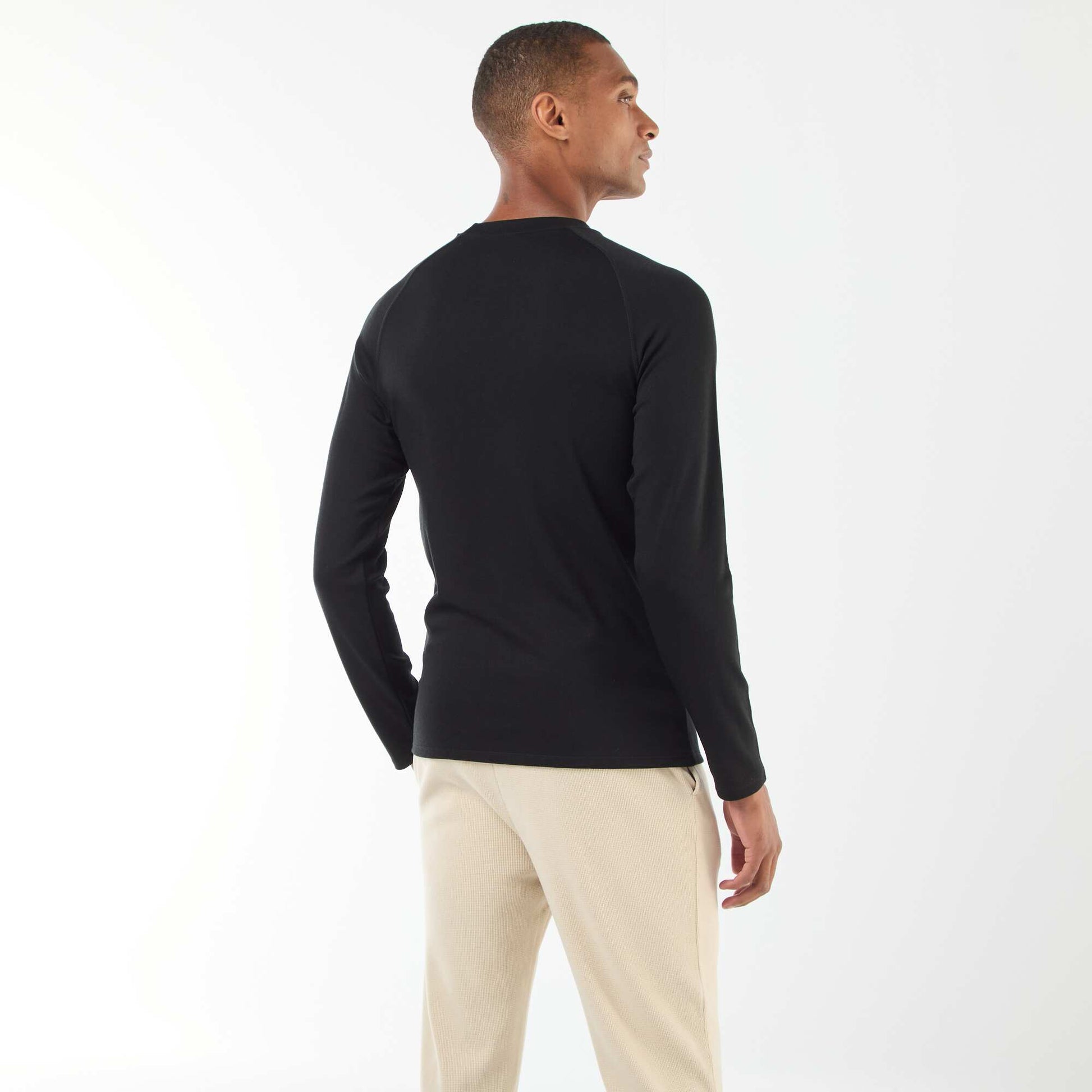 T-shirt sportif flexible uni NOIR