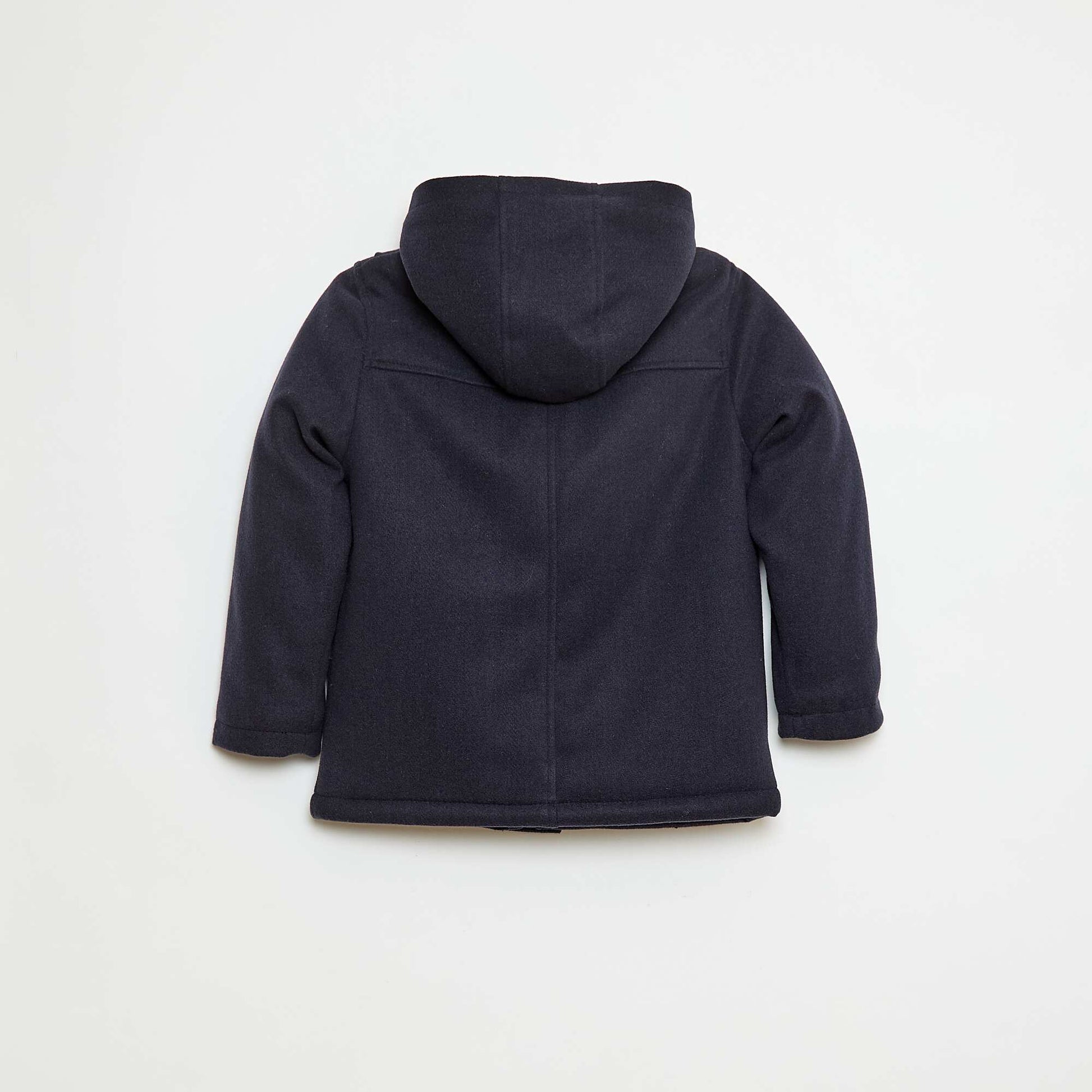Manteau façon lainage à capuche avec doublure chaude BLEU