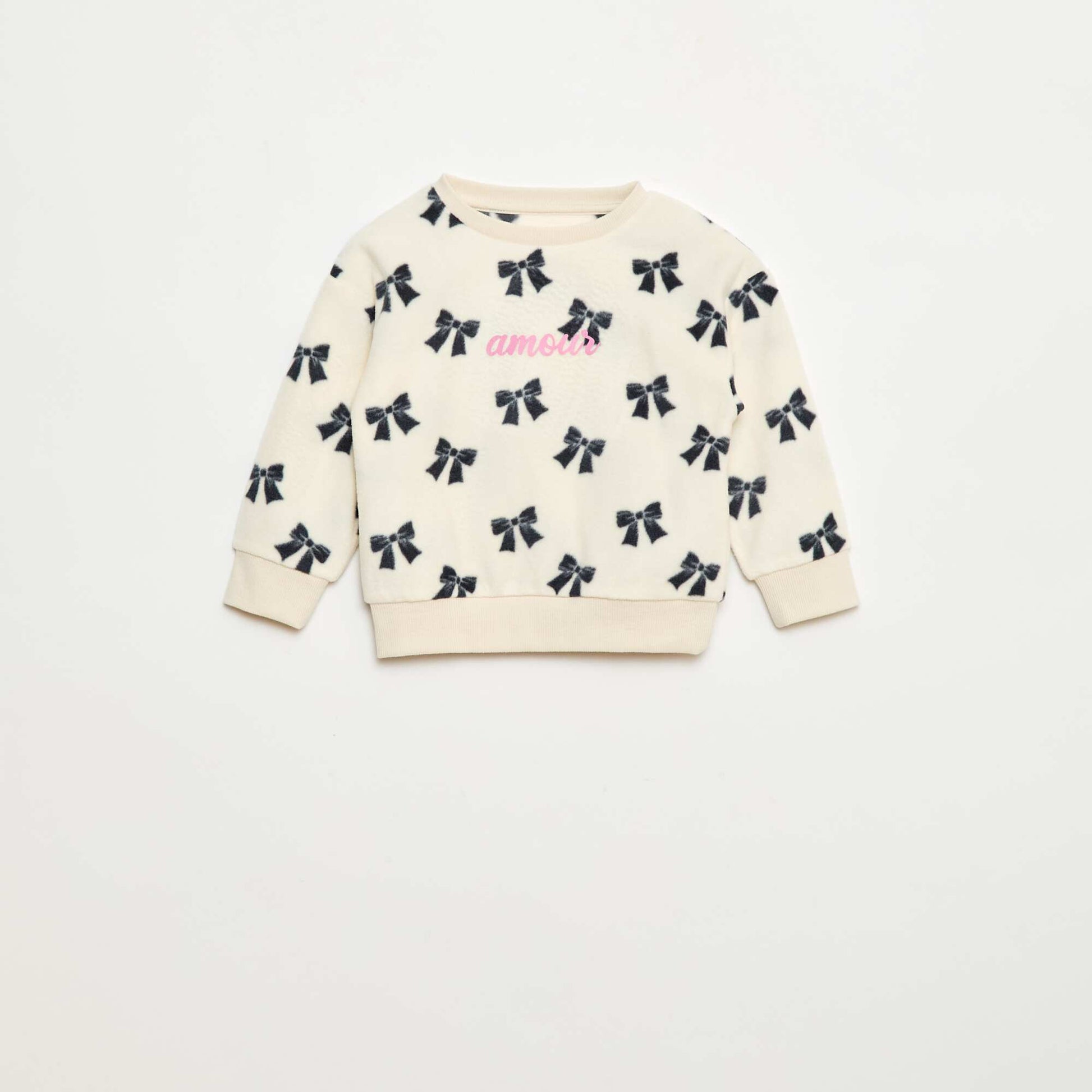 Ensemble pyjama haut + pantalon polaire BLANC