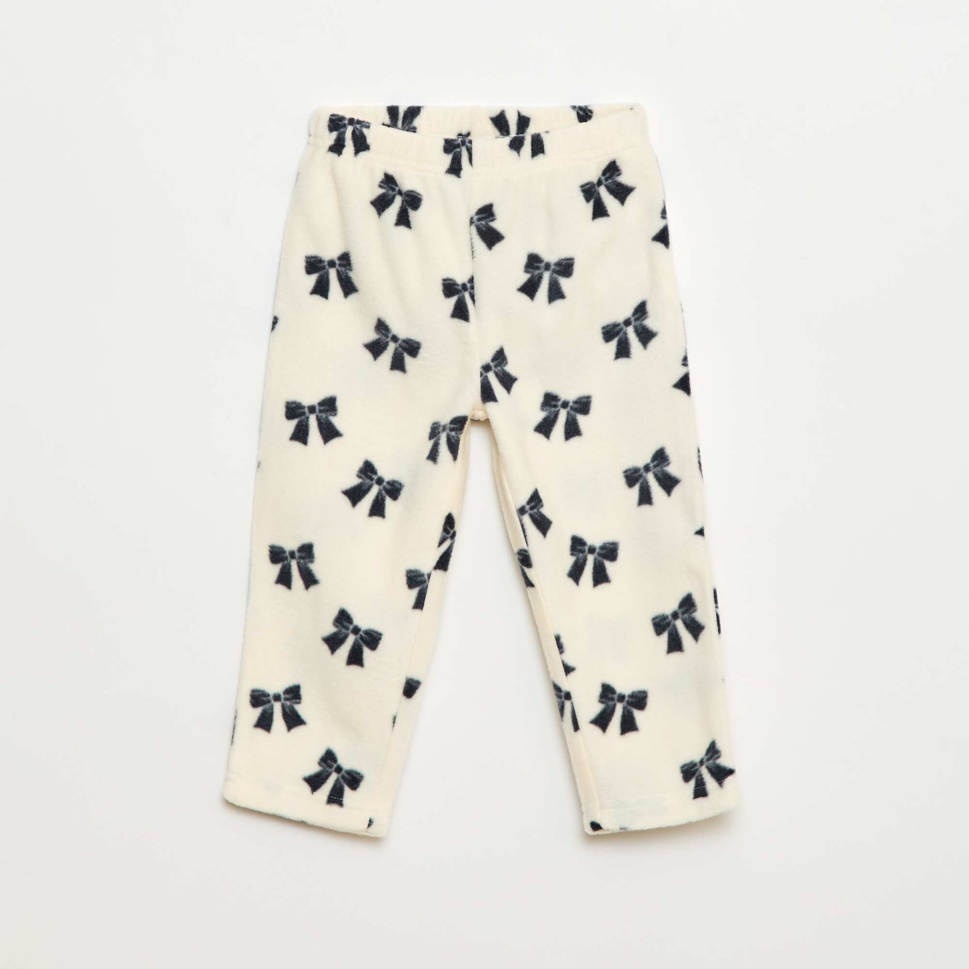 Ensemble pyjama haut + pantalon polaire BLANC