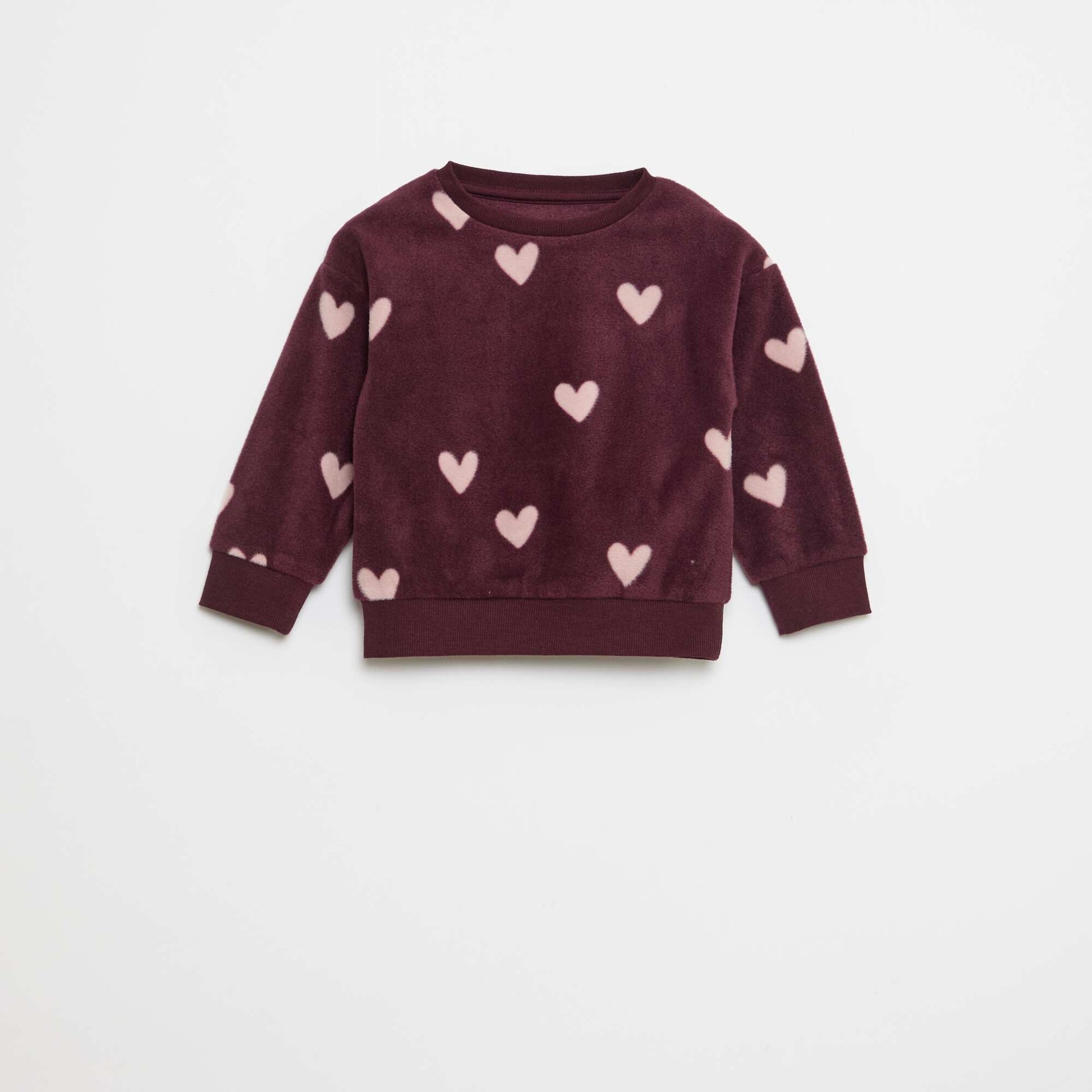 Ensemble pyjama haut + pantalon polaire ROSE