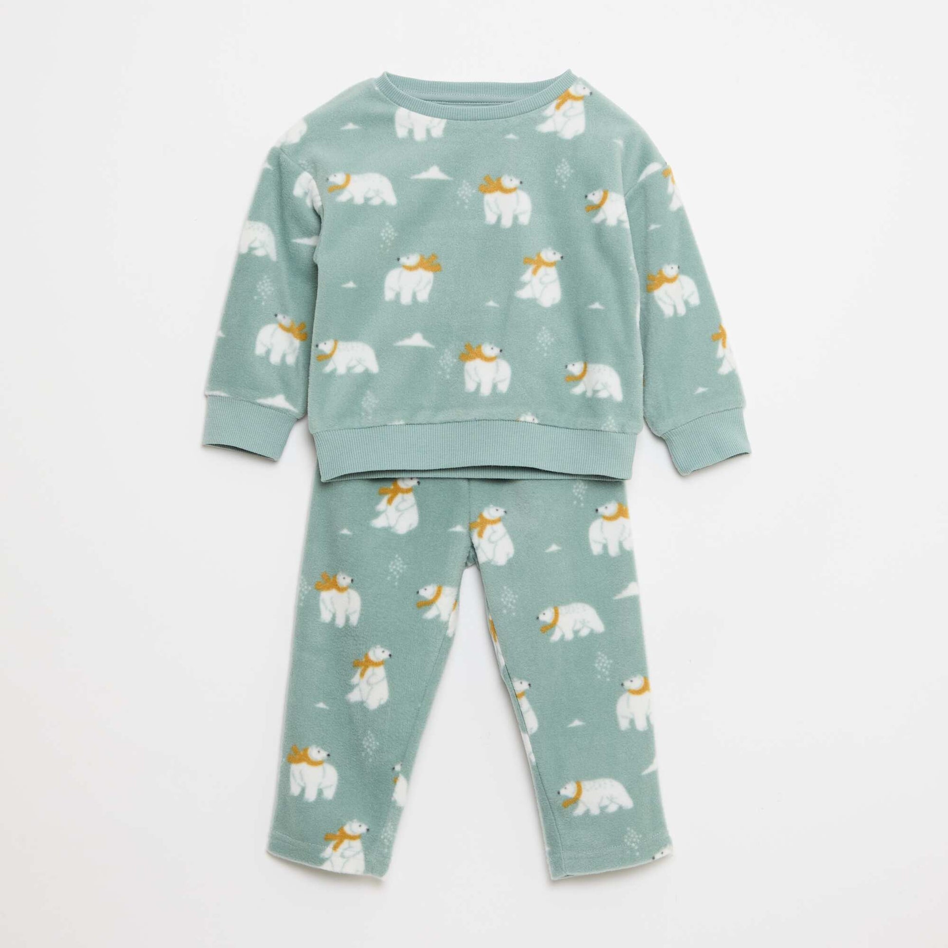 Ensemble pyjama haut + pantalon polaire BLEU