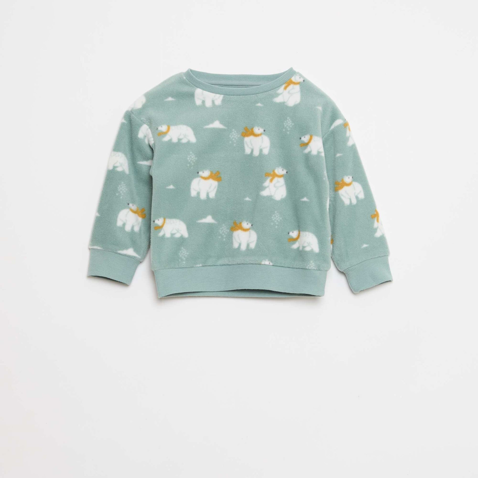 Ensemble pyjama haut + pantalon polaire BLEU