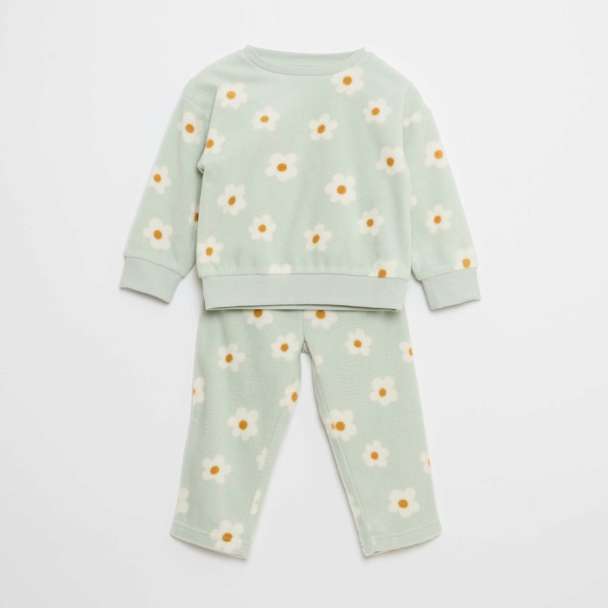 Ensemble pyjama haut + pantalon polaire VERT