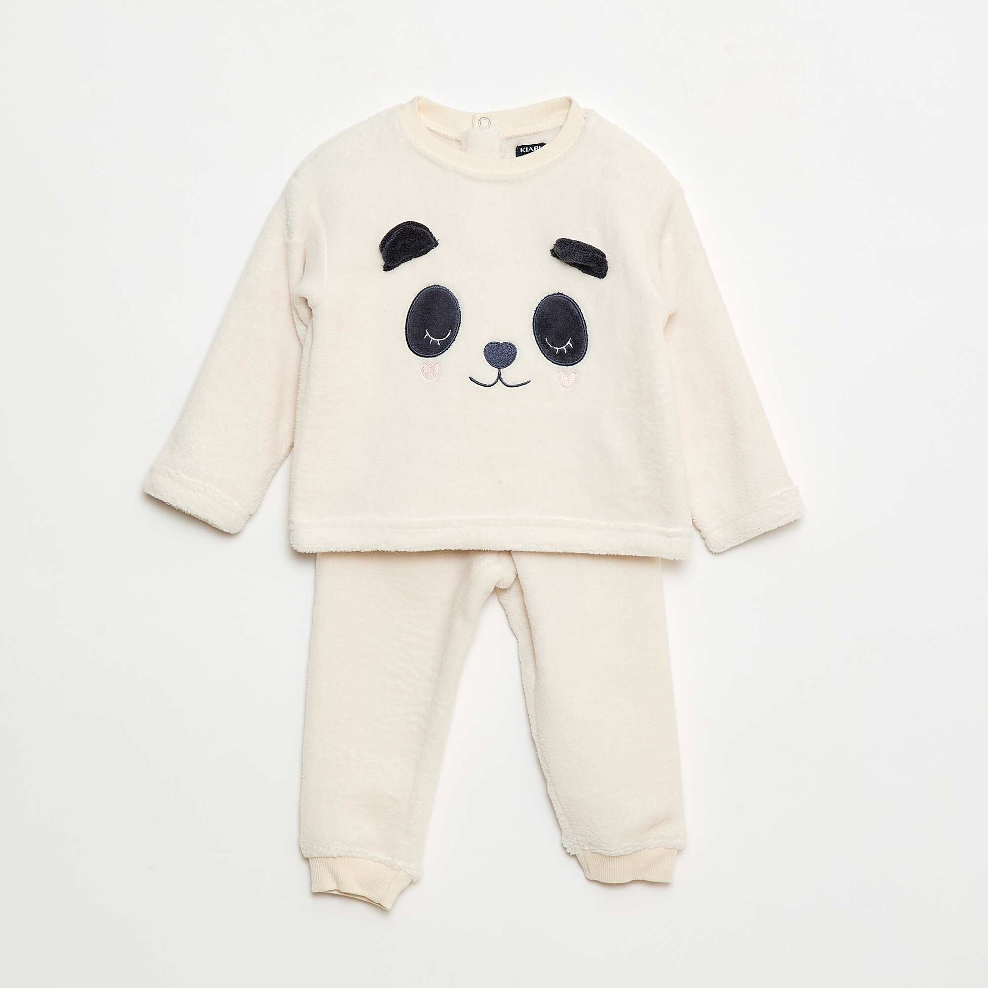Ensemble pyjama long en polaire - 2 pièces BLANC