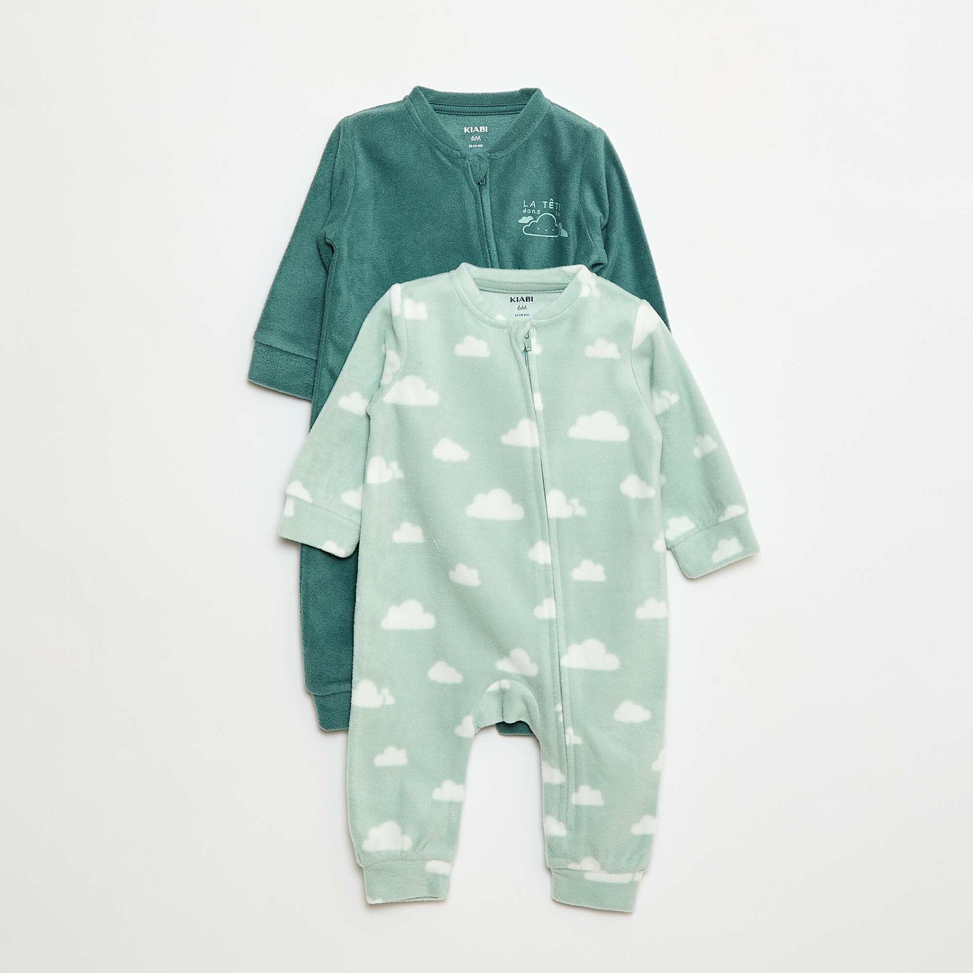 Lot de 2 pyjama dors-bien en polaire - 2 pièces VERT