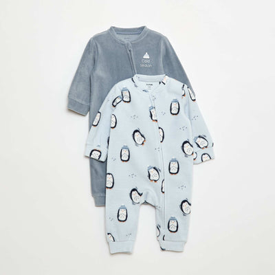 Lot de 2 pyjama dors-bien en polaire - 2 pièces BLEU