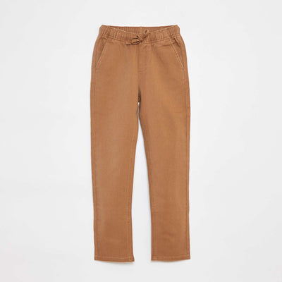 Pantalon slim avec taille ajustable BEIGE